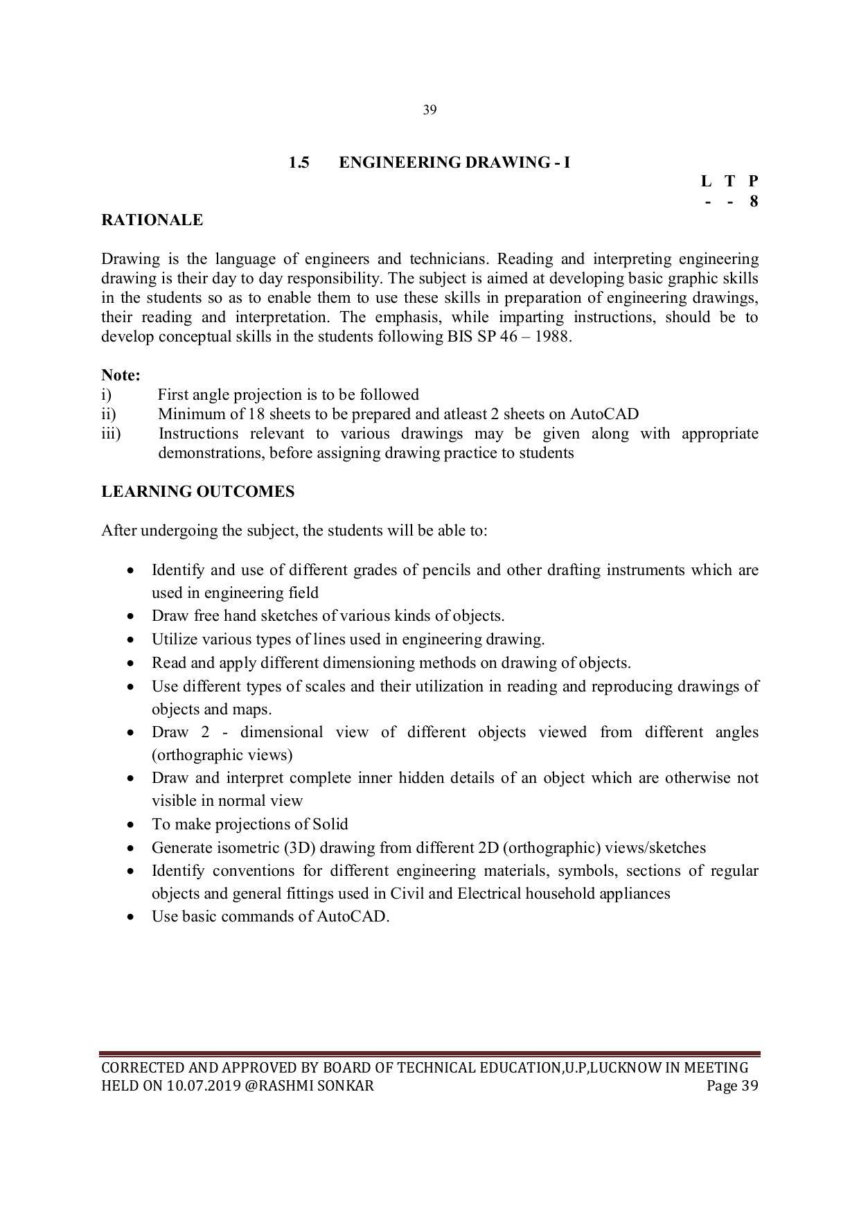 EFFECTIVE FROM JULY 2019-20 - SIX SEMESTER DIPLOMA COURSE IN MECHANICAL ENGINEERING - Page 39