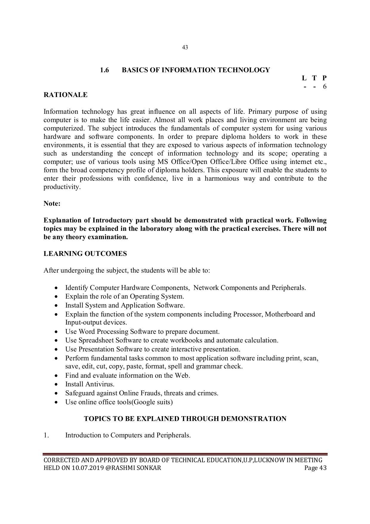 EFFECTIVE FROM JULY 2019-20 - SIX SEMESTER DIPLOMA COURSE IN MECHANICAL ENGINEERING - Page 43