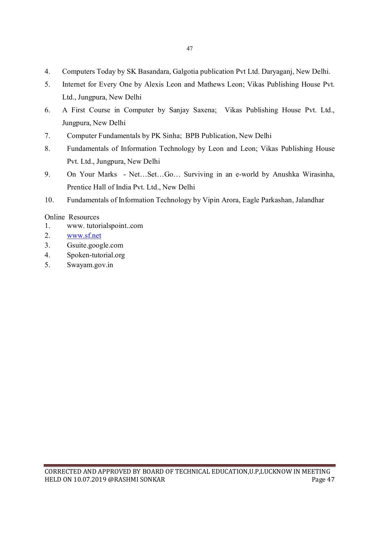 EFFECTIVE FROM JULY 2019-20 - SIX SEMESTER DIPLOMA COURSE IN MECHANICAL ENGINEERING - Page 47