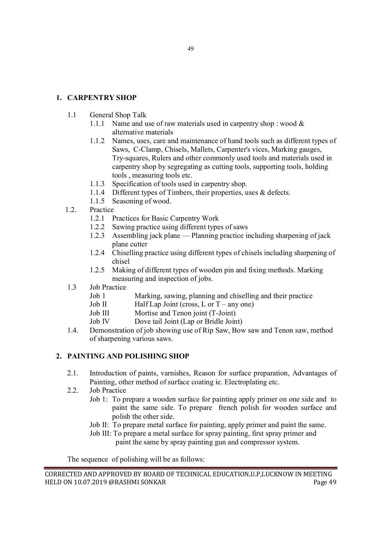 EFFECTIVE FROM JULY 2019-20 - SIX SEMESTER DIPLOMA COURSE IN MECHANICAL ENGINEERING - Page 49