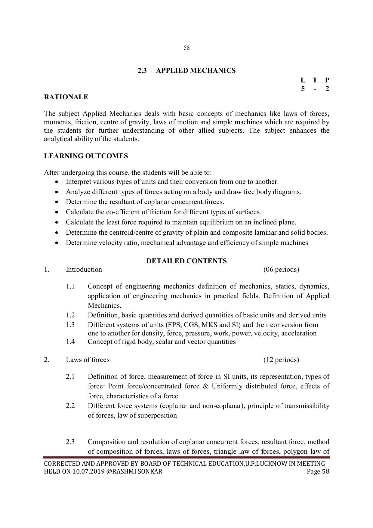 EFFECTIVE FROM JULY 2019-20 - SIX SEMESTER DIPLOMA COURSE IN MECHANICAL ENGINEERING - Page 58