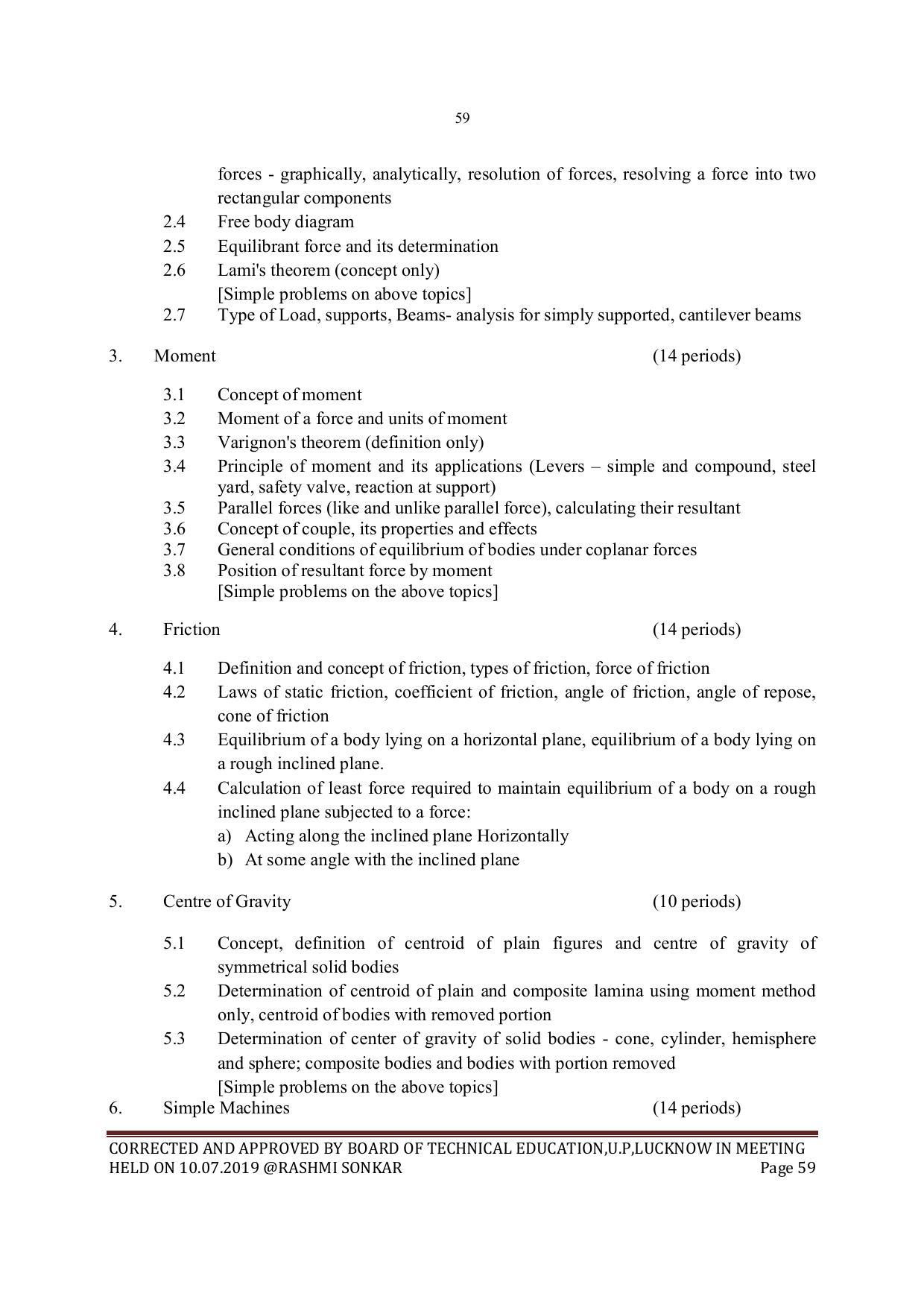EFFECTIVE FROM JULY 2019-20 - SIX SEMESTER DIPLOMA COURSE IN MECHANICAL ENGINEERING - Page 59