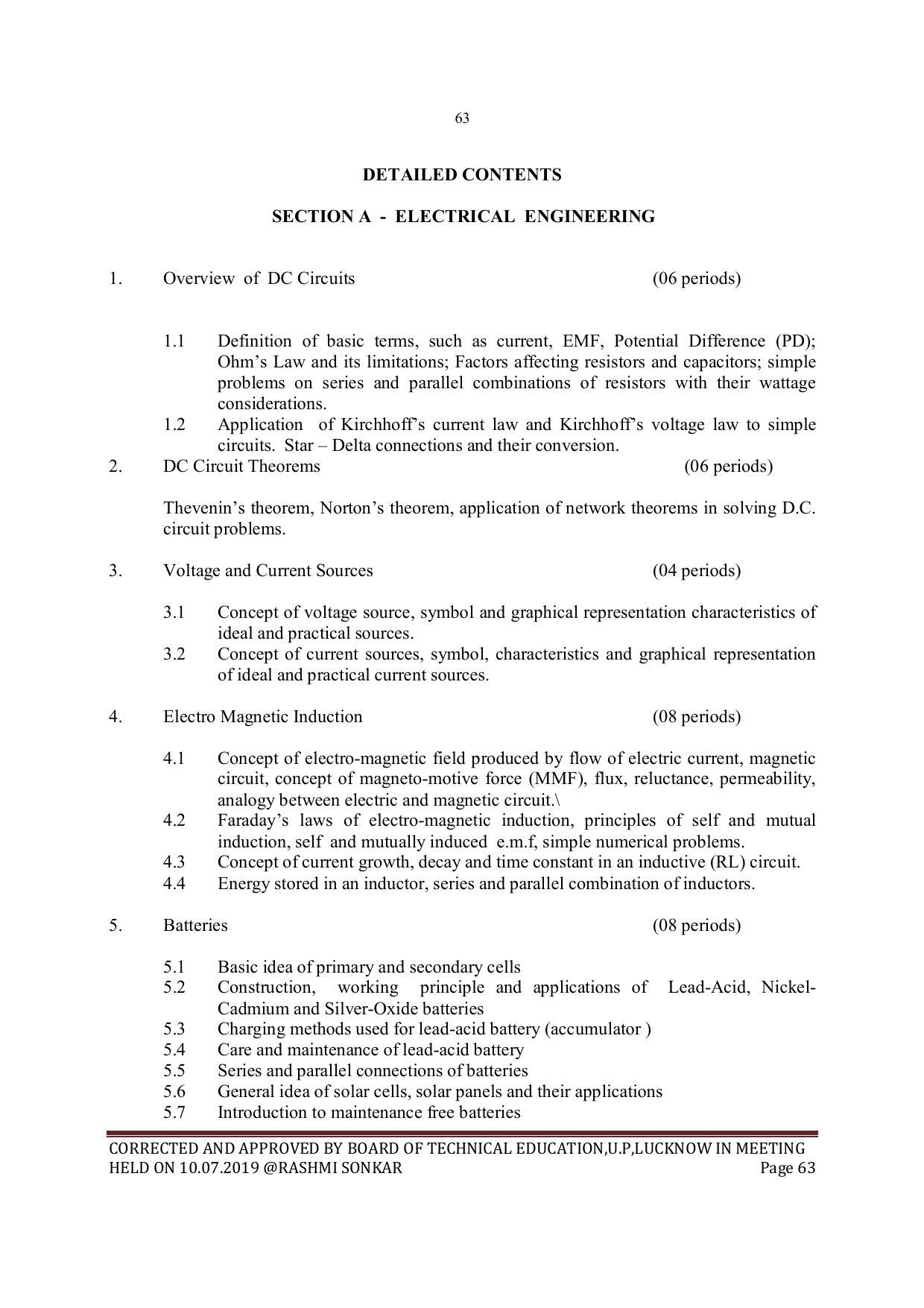 EFFECTIVE FROM JULY 2019-20 - SIX SEMESTER DIPLOMA COURSE IN MECHANICAL ENGINEERING - Page 63