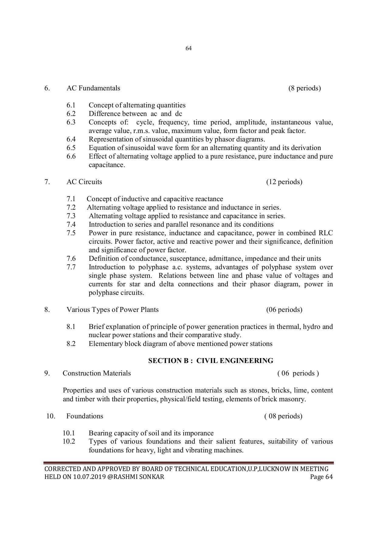 EFFECTIVE FROM JULY 2019-20 - SIX SEMESTER DIPLOMA COURSE IN MECHANICAL ENGINEERING - Page 64