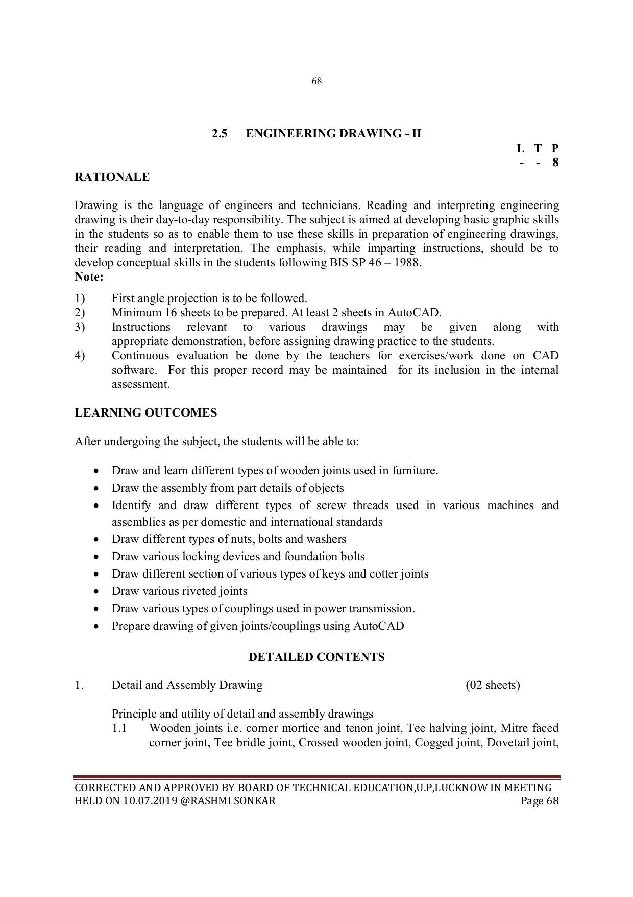 EFFECTIVE FROM JULY 2019-20 - SIX SEMESTER DIPLOMA COURSE IN MECHANICAL ENGINEERING - Page 68