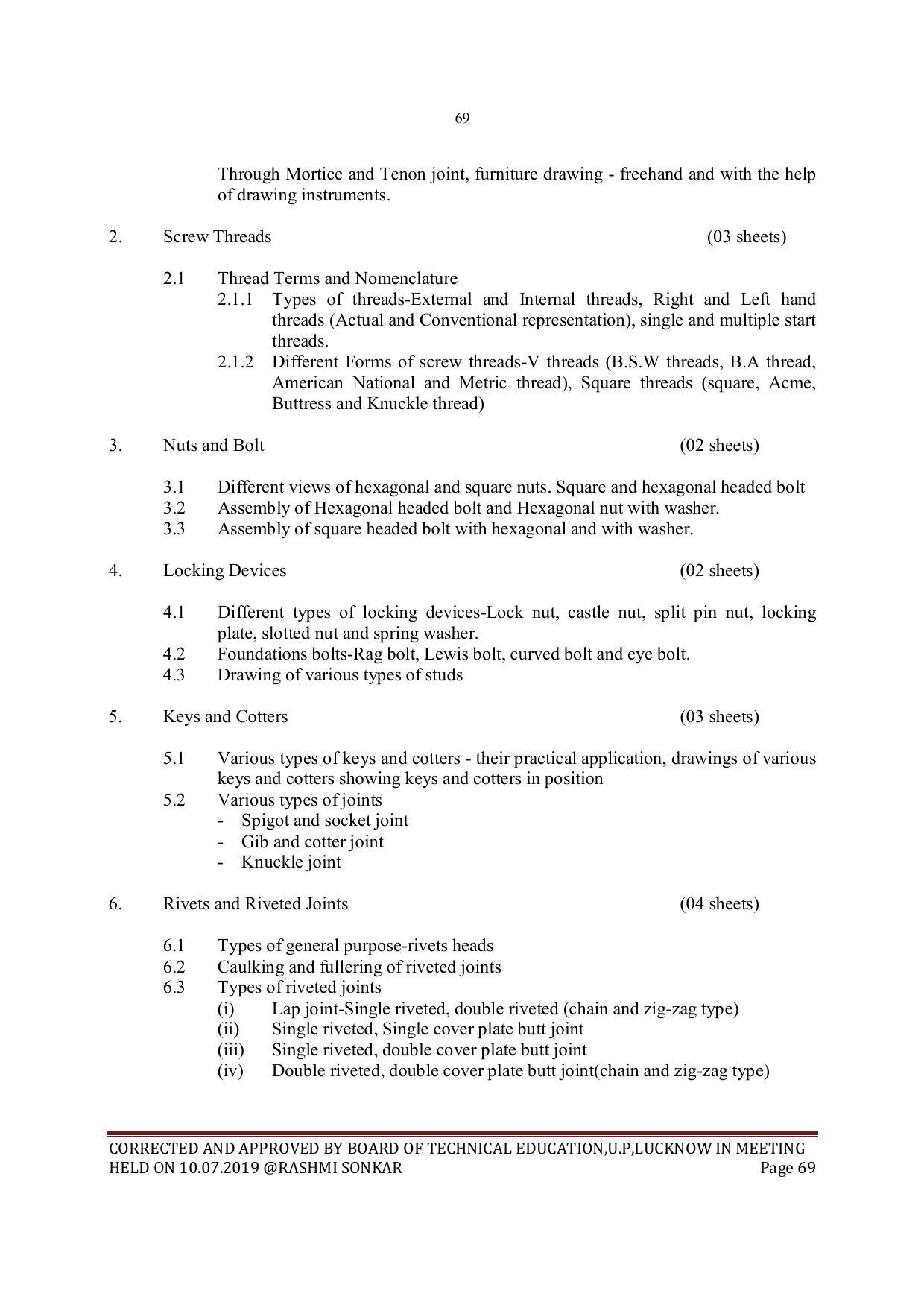 EFFECTIVE FROM JULY 2019-20 - SIX SEMESTER DIPLOMA COURSE IN MECHANICAL ENGINEERING - Page 69