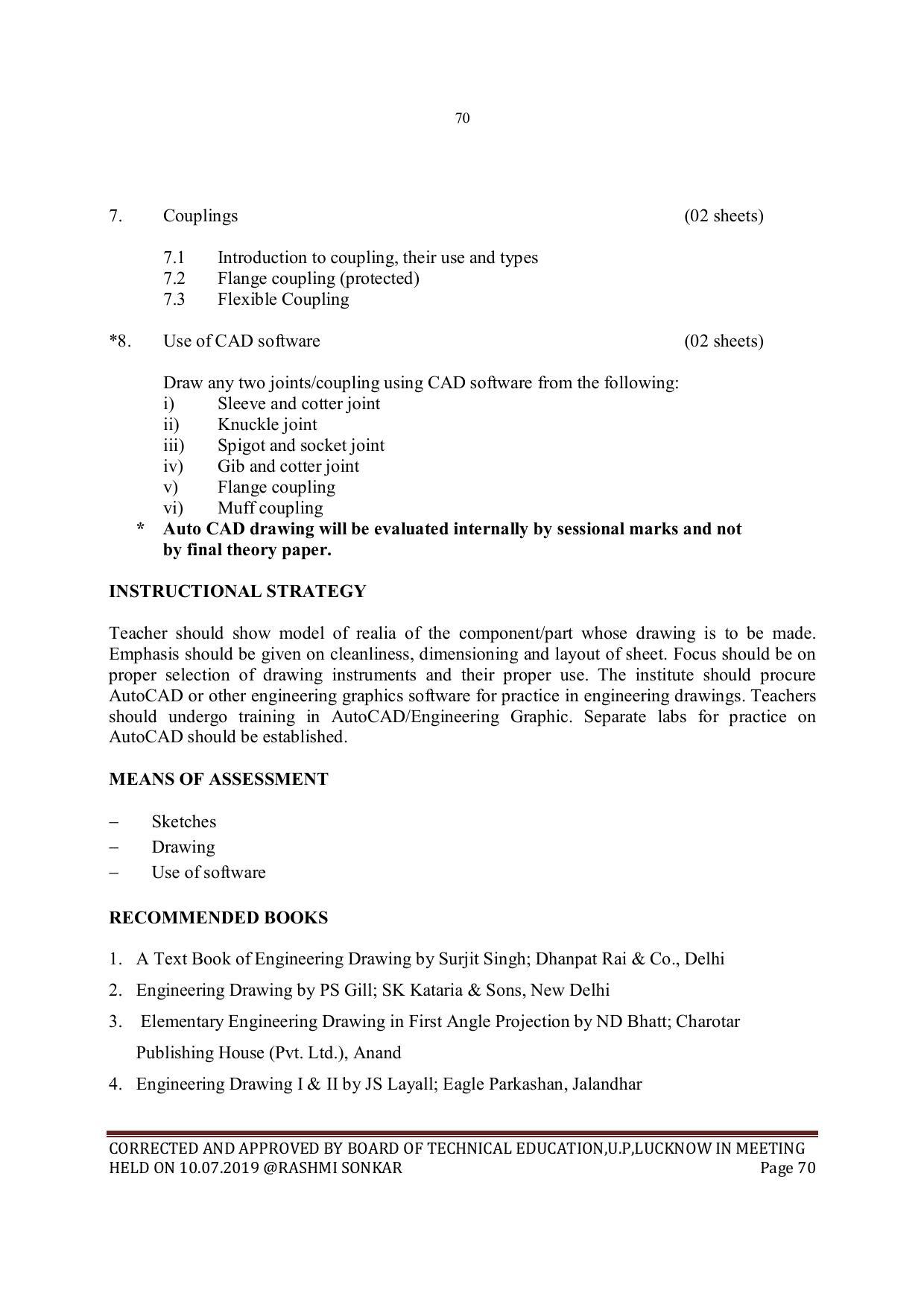 EFFECTIVE FROM JULY 2019-20 - SIX SEMESTER DIPLOMA COURSE IN MECHANICAL ENGINEERING - Page 70
