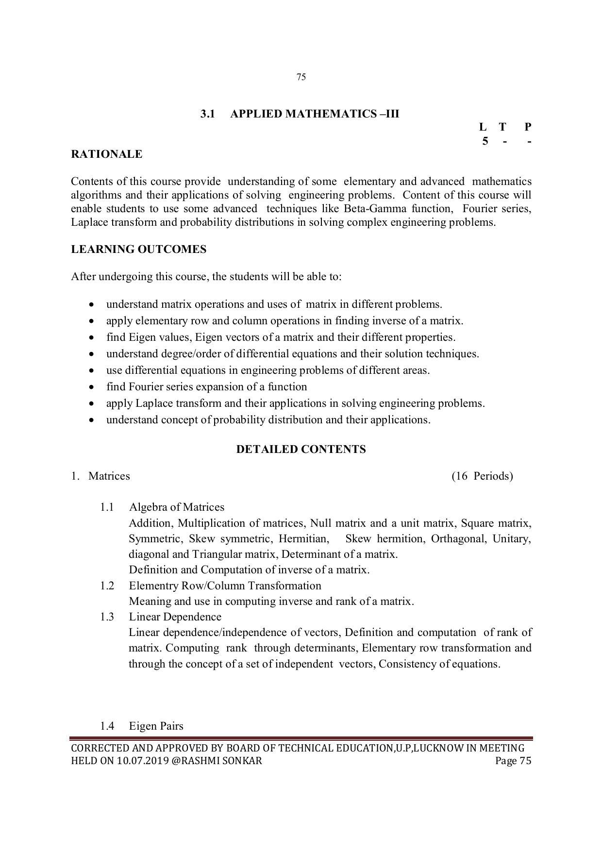 EFFECTIVE FROM JULY 2019-20 - SIX SEMESTER DIPLOMA COURSE IN MECHANICAL ENGINEERING - Page 75