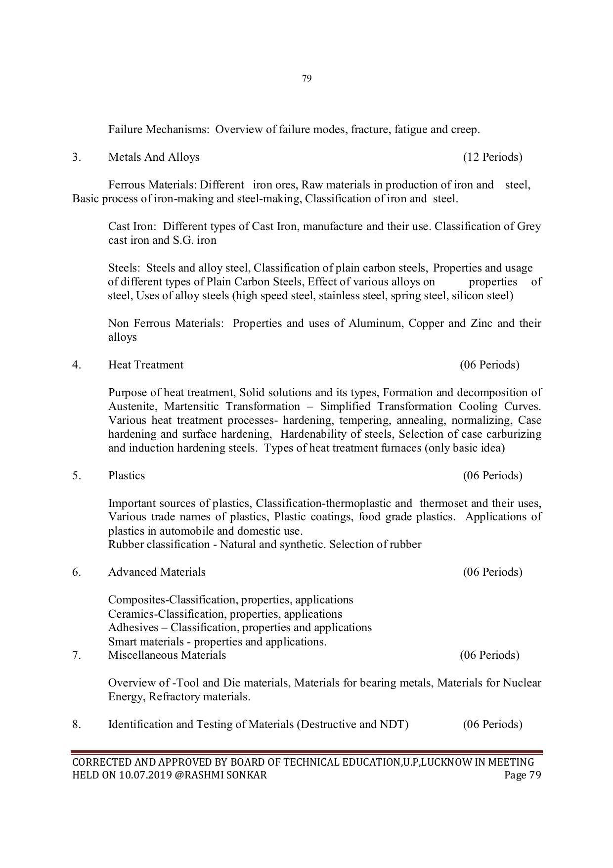 EFFECTIVE FROM JULY 2019-20 - SIX SEMESTER DIPLOMA COURSE IN MECHANICAL ENGINEERING - Page 79