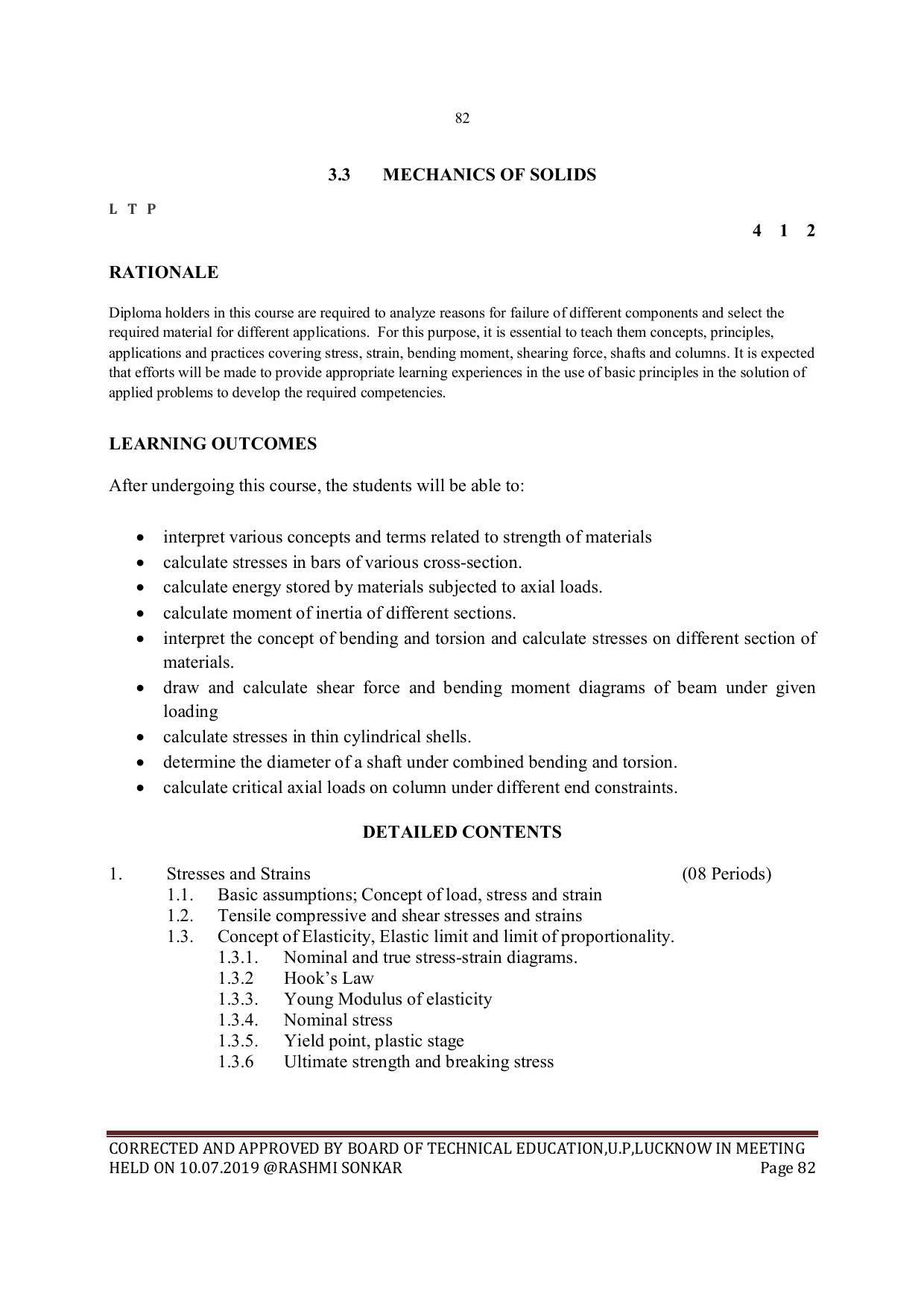 EFFECTIVE FROM JULY 2019-20 - SIX SEMESTER DIPLOMA COURSE IN MECHANICAL ENGINEERING - Page 82