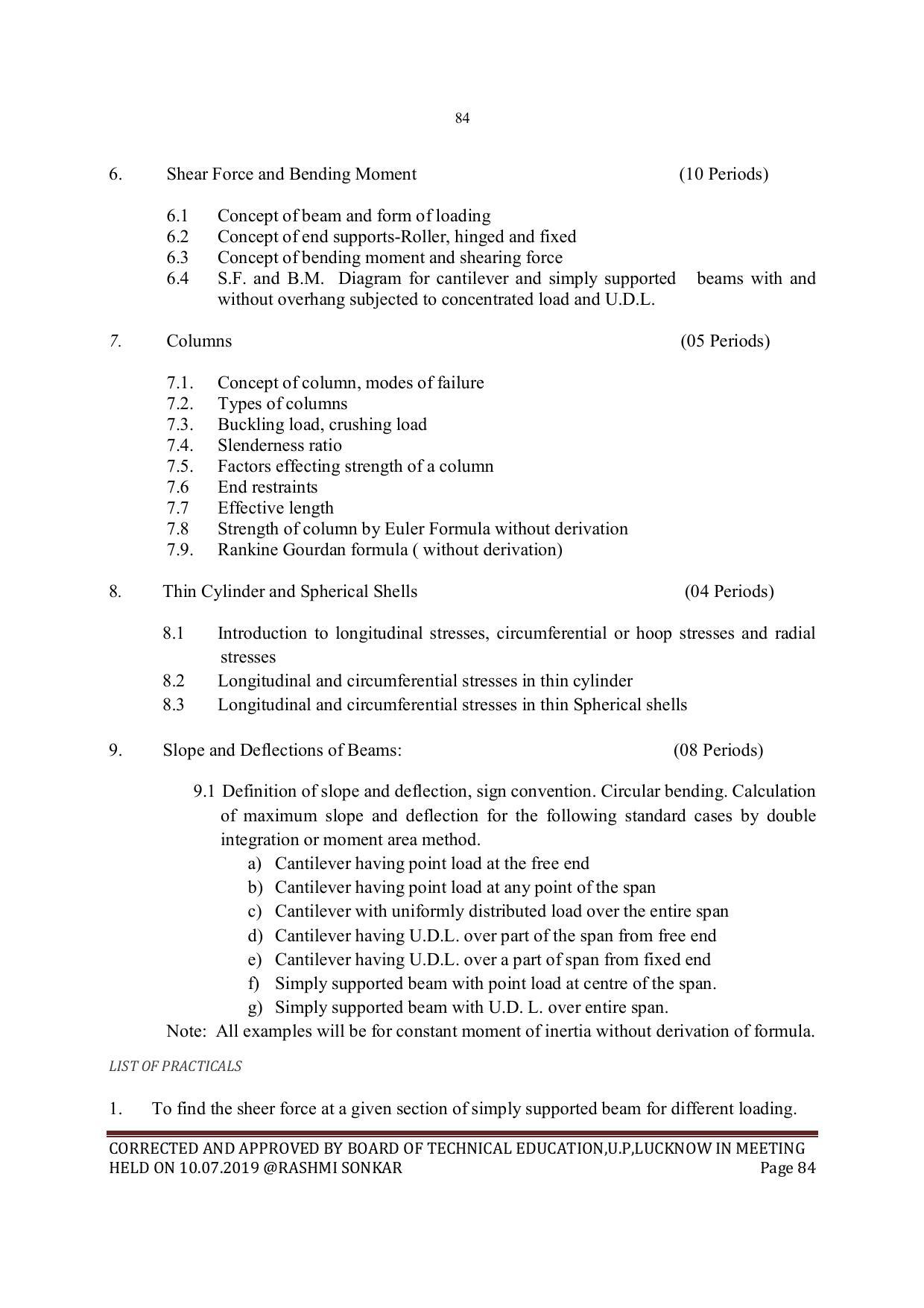 EFFECTIVE FROM JULY 2019-20 - SIX SEMESTER DIPLOMA COURSE IN MECHANICAL ENGINEERING - Page 84