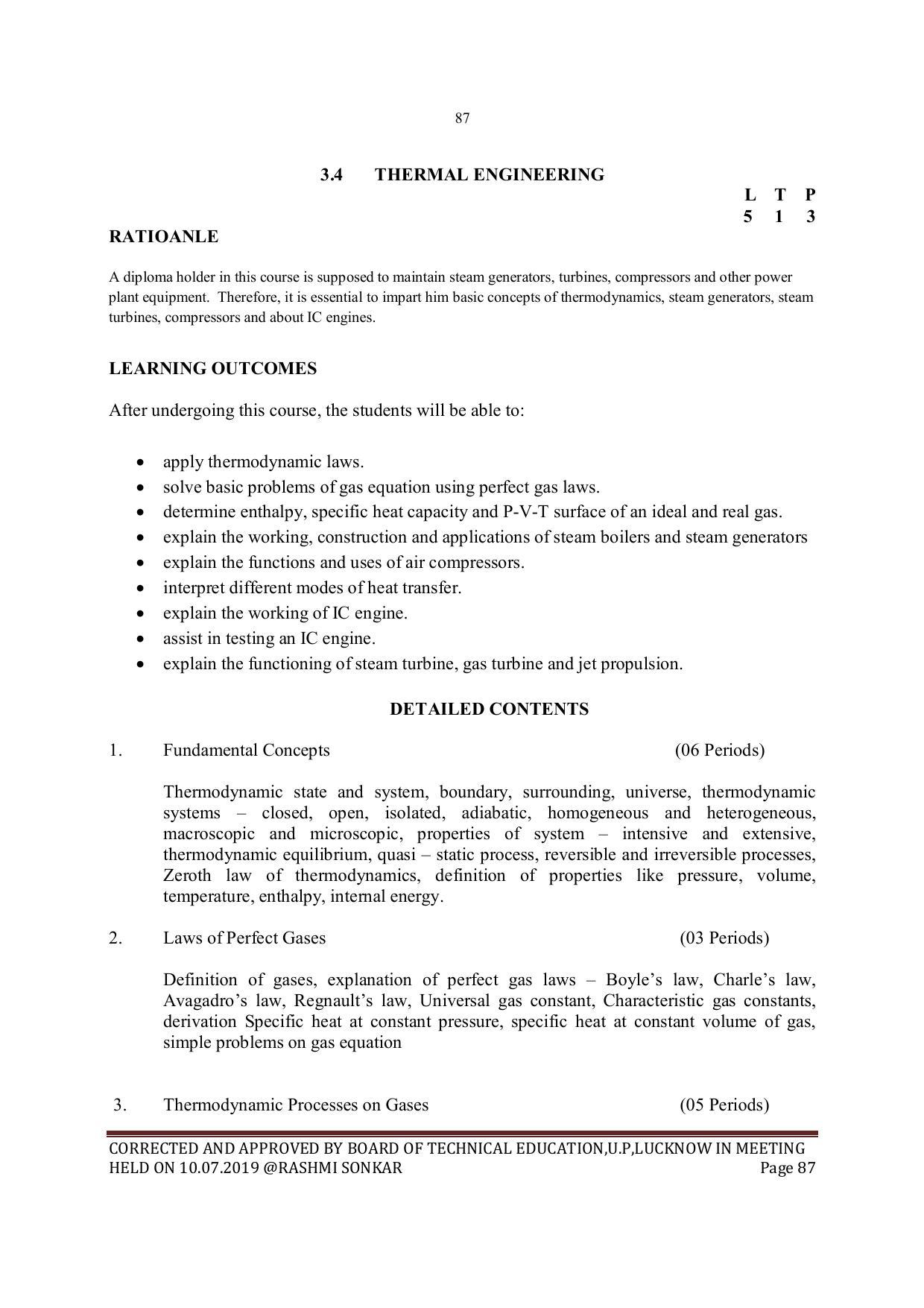 EFFECTIVE FROM JULY 2019-20 - SIX SEMESTER DIPLOMA COURSE IN MECHANICAL ENGINEERING - Page 87