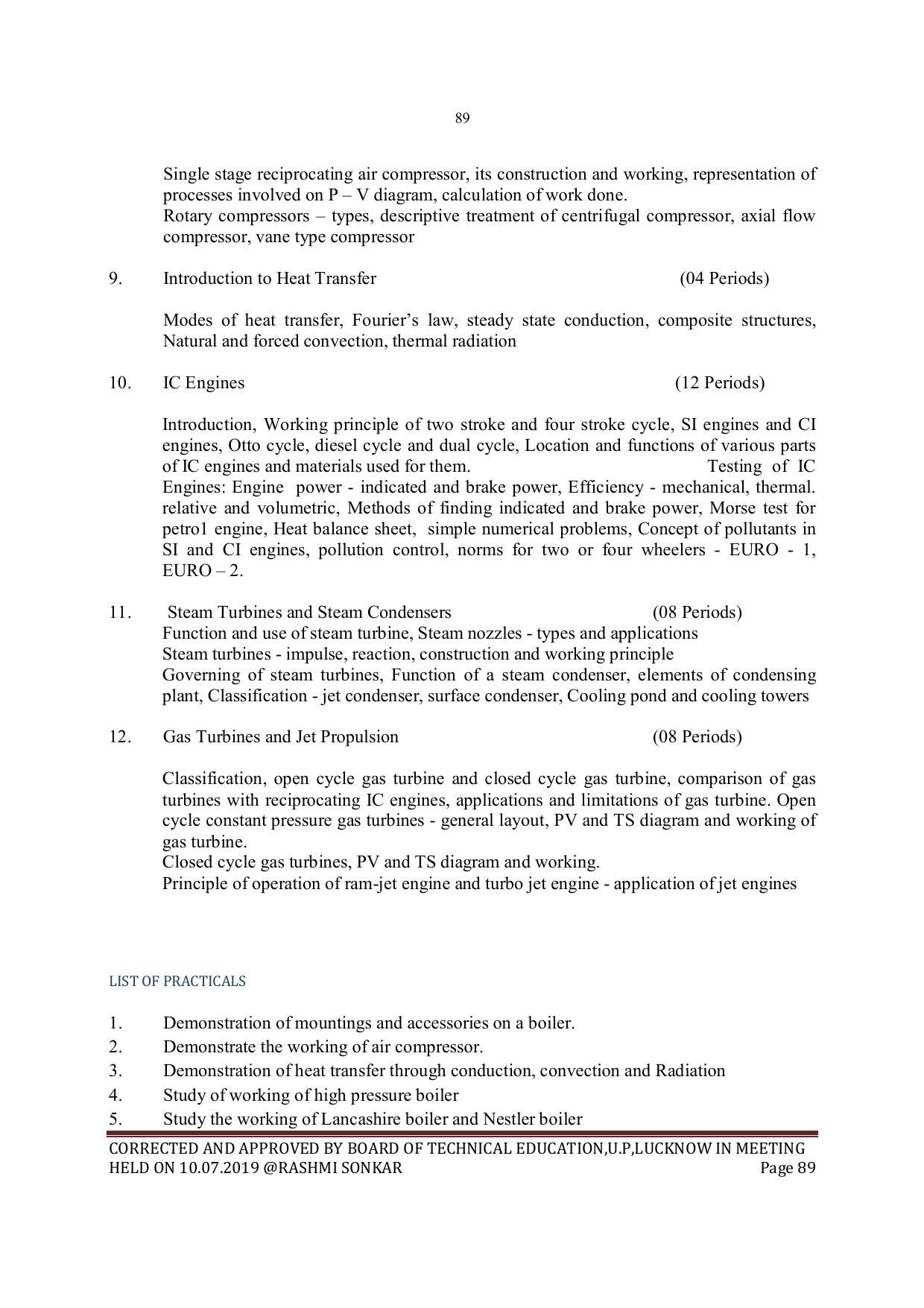 EFFECTIVE FROM JULY 2019-20 - SIX SEMESTER DIPLOMA COURSE IN MECHANICAL ENGINEERING - Page 89