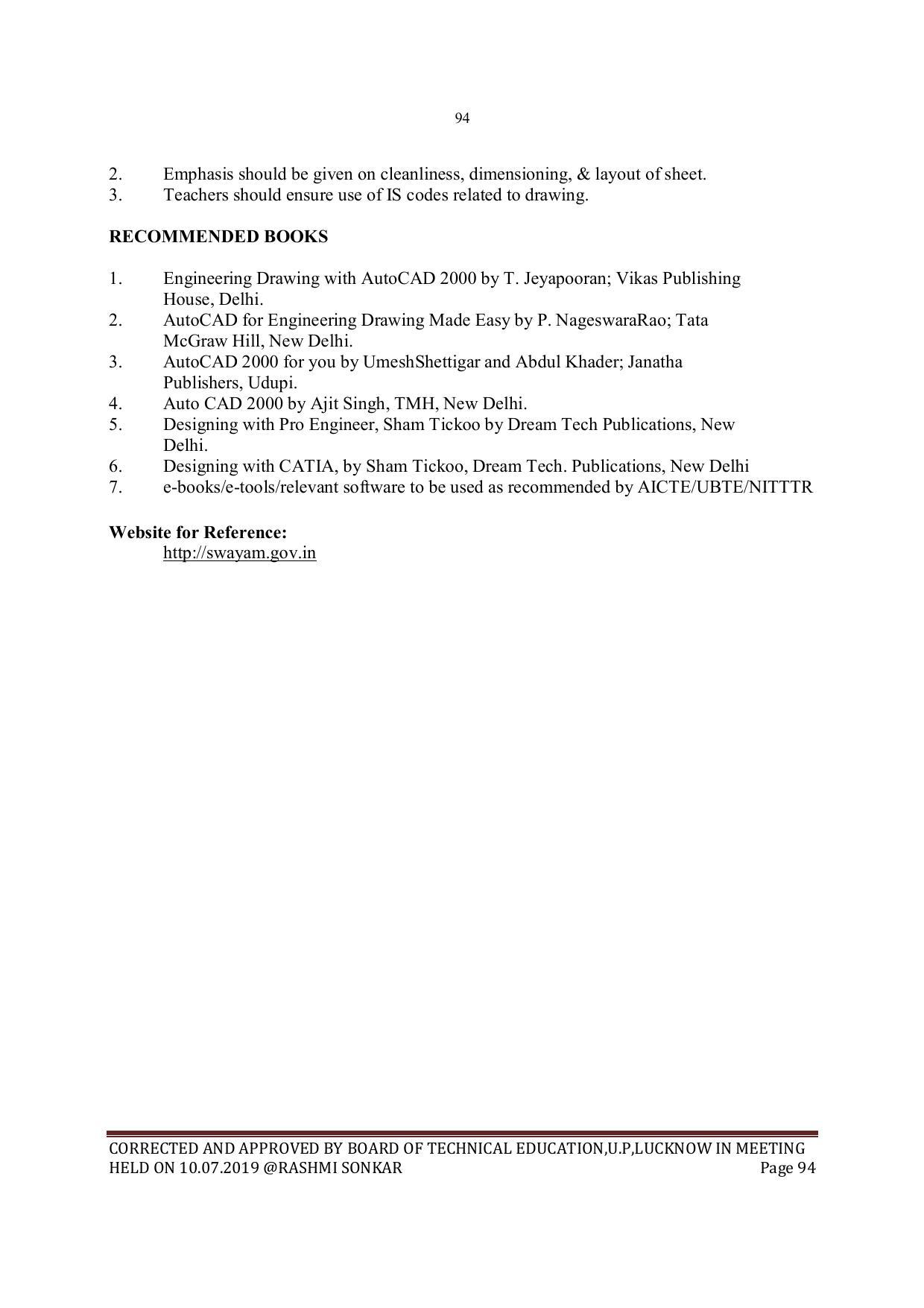 EFFECTIVE FROM JULY 2019-20 - SIX SEMESTER DIPLOMA COURSE IN MECHANICAL ENGINEERING - Page 94