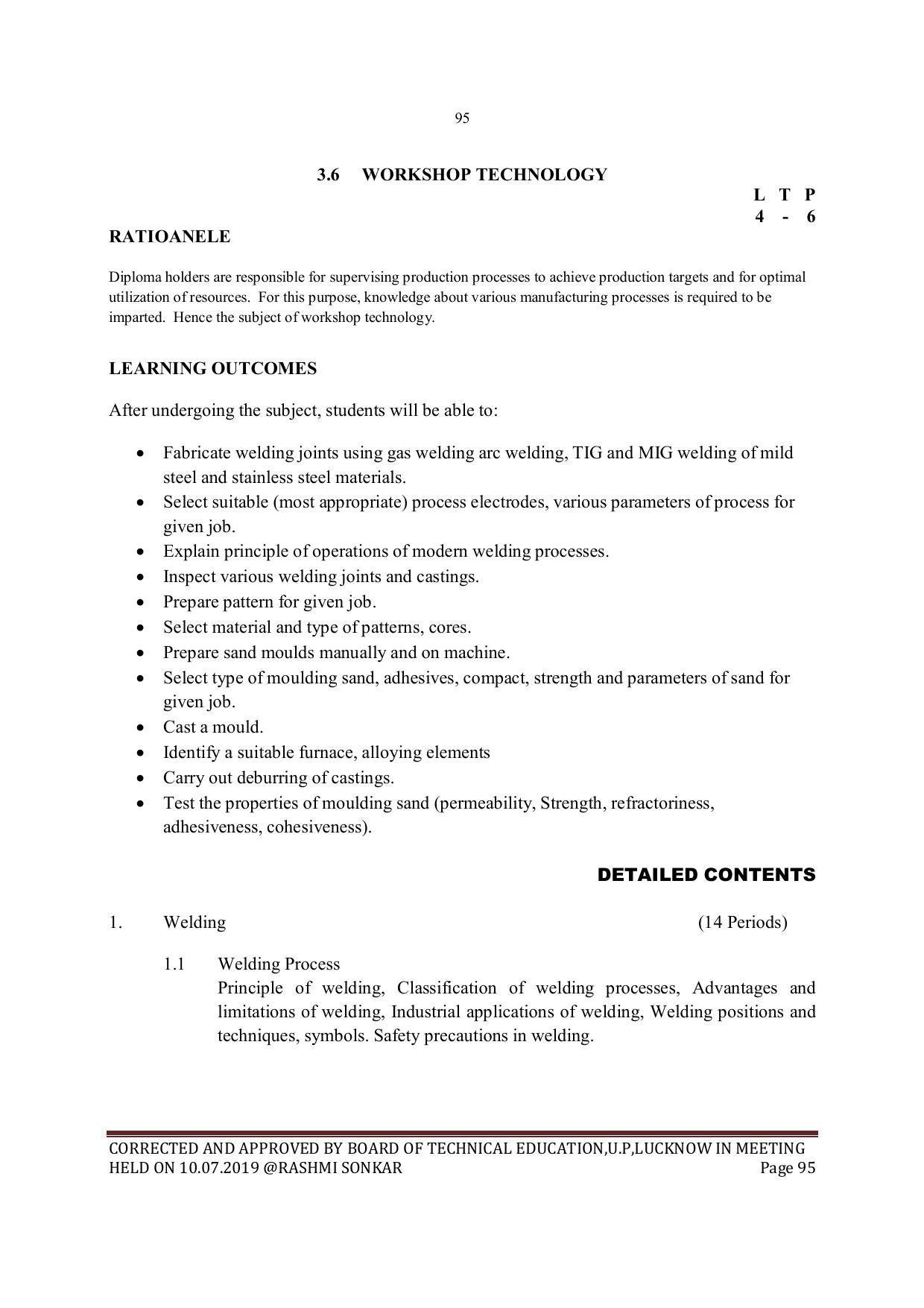 EFFECTIVE FROM JULY 2019-20 - SIX SEMESTER DIPLOMA COURSE IN MECHANICAL ENGINEERING - Page 95