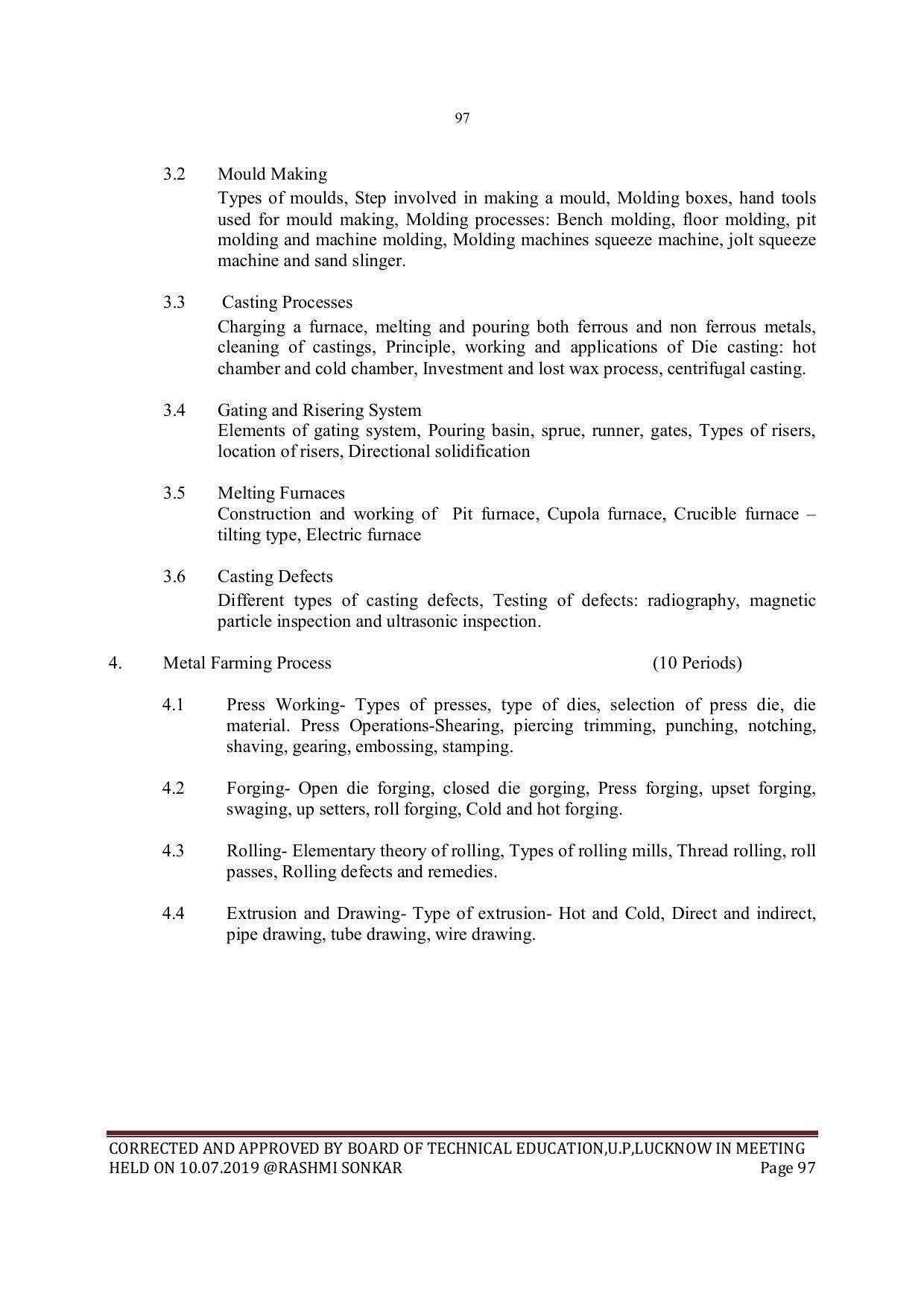 EFFECTIVE FROM JULY 2019-20 - SIX SEMESTER DIPLOMA COURSE IN MECHANICAL ENGINEERING - Page 97