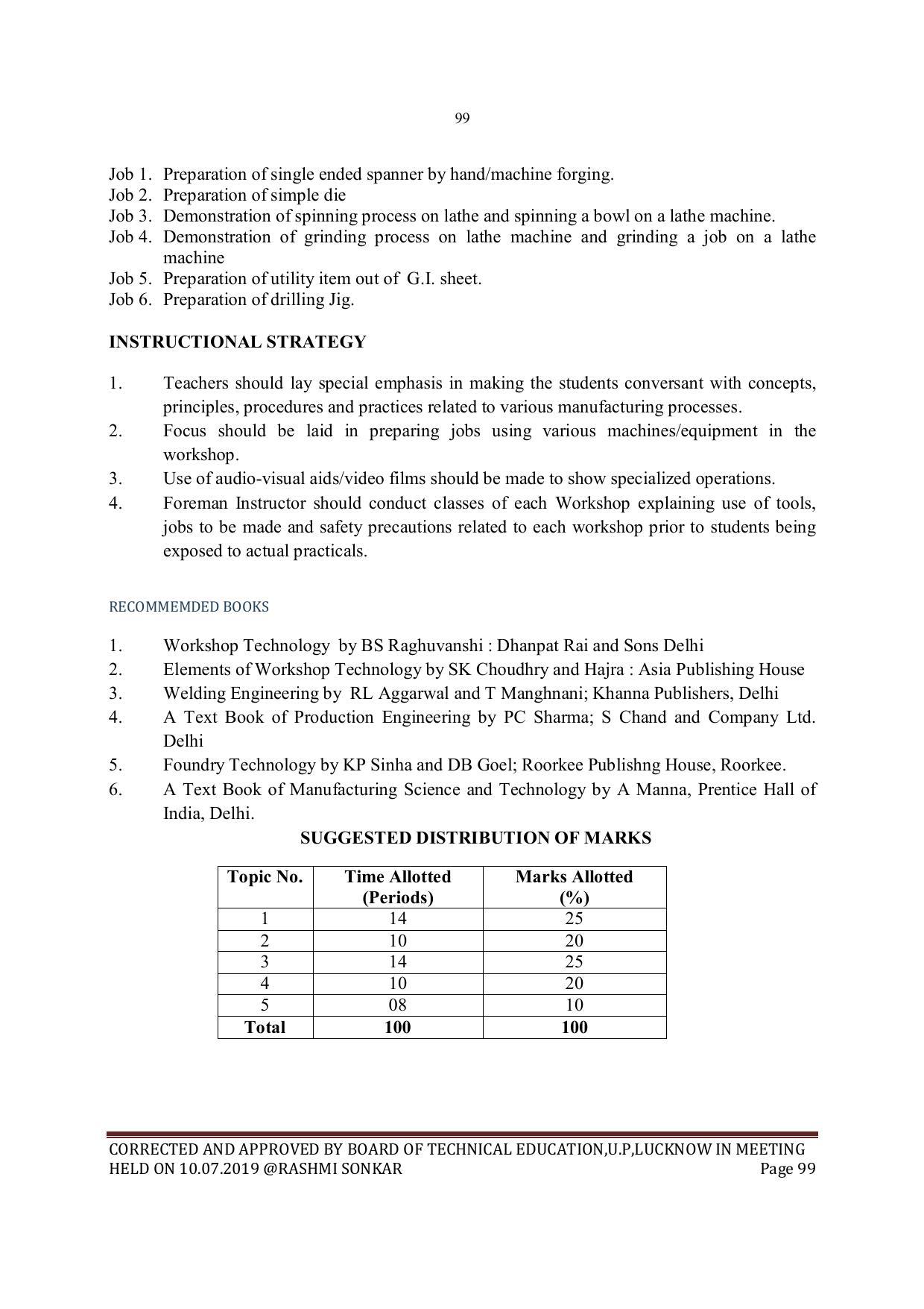 EFFECTIVE FROM JULY 2019-20 - SIX SEMESTER DIPLOMA COURSE IN MECHANICAL ENGINEERING - Page 99