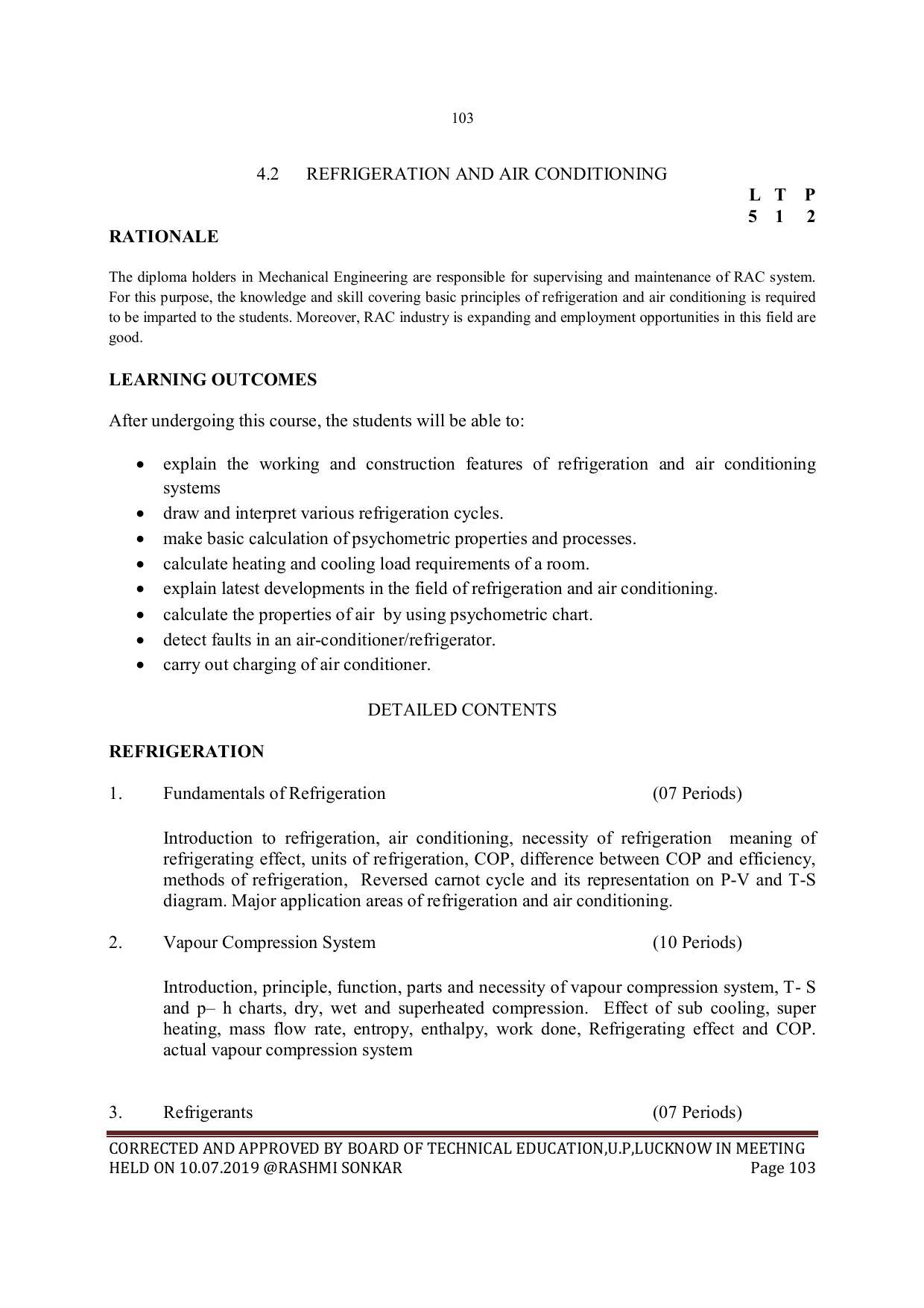 EFFECTIVE FROM JULY 2019-20 - SIX SEMESTER DIPLOMA COURSE IN MECHANICAL ENGINEERING - Page 103