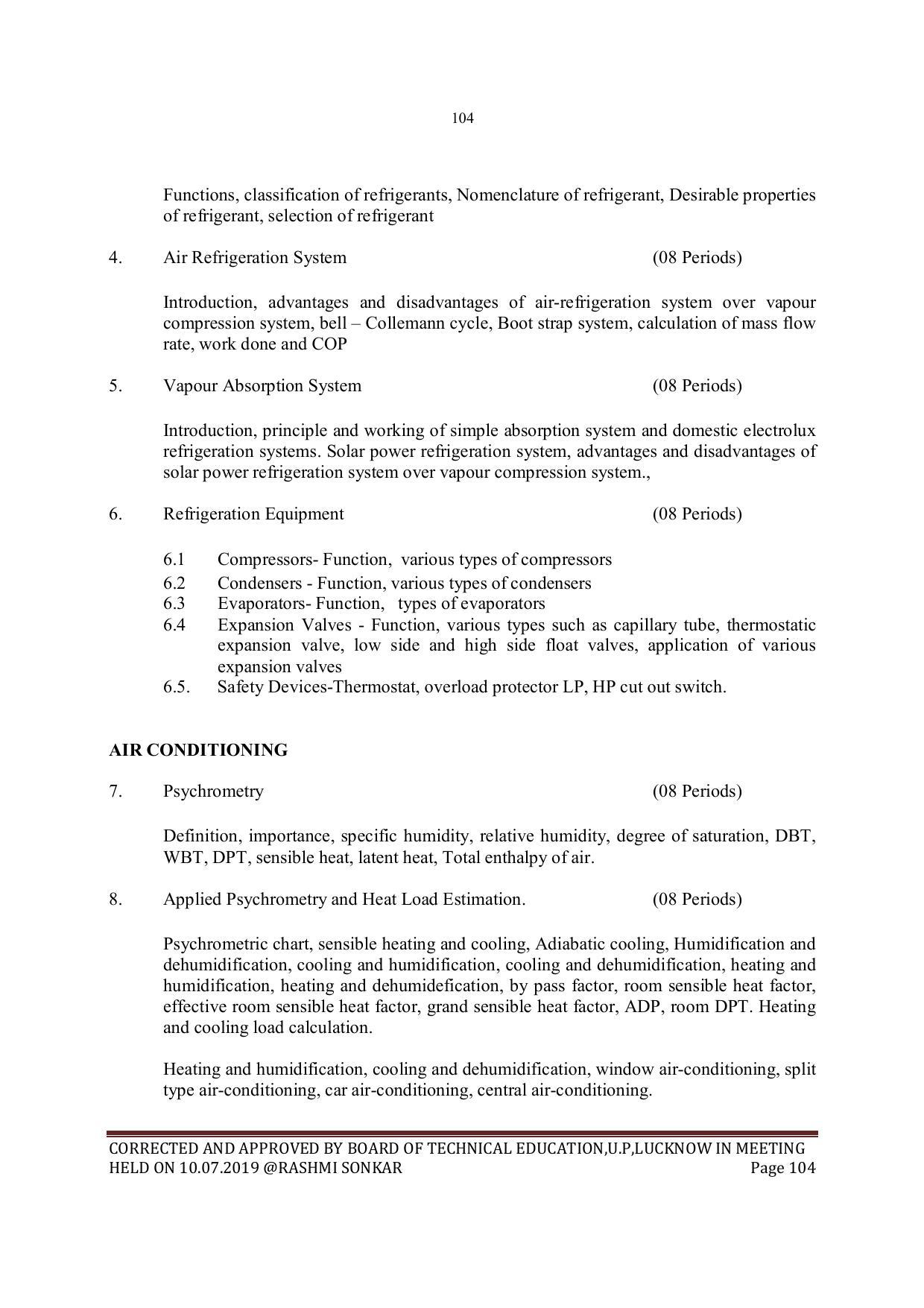 EFFECTIVE FROM JULY 2019-20 - SIX SEMESTER DIPLOMA COURSE IN MECHANICAL ENGINEERING - Page 104