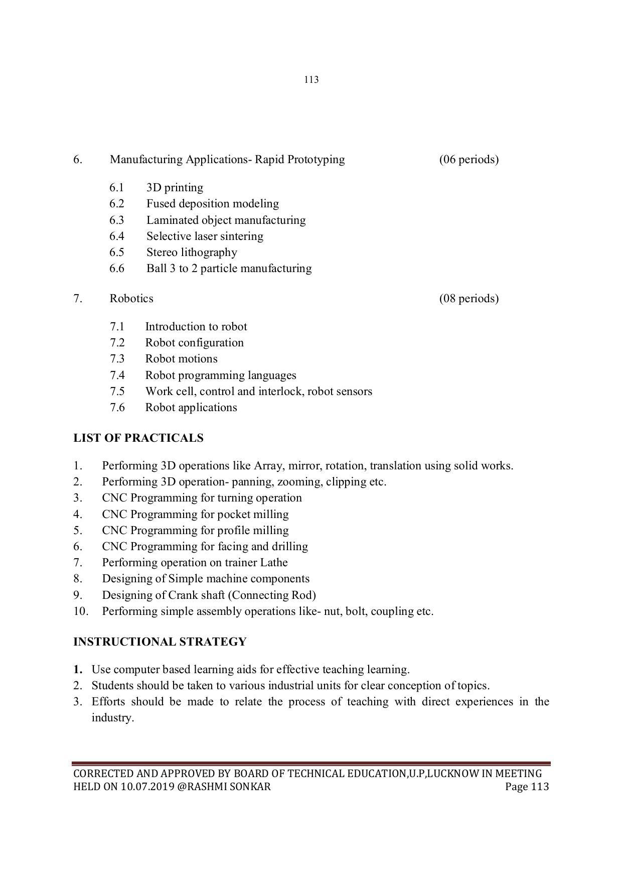 EFFECTIVE FROM JULY 2019-20 - SIX SEMESTER DIPLOMA COURSE IN MECHANICAL ENGINEERING - Page 113