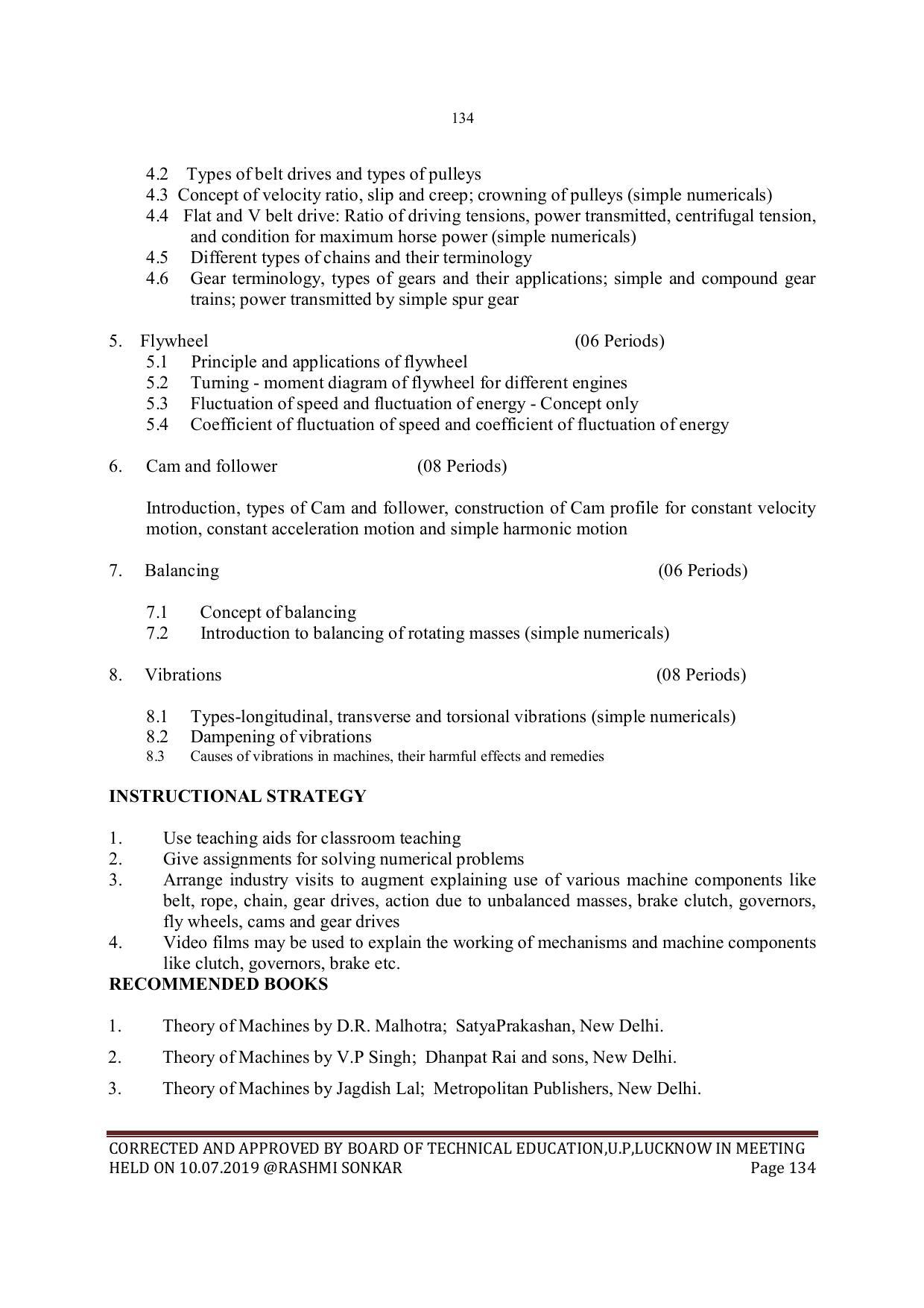 EFFECTIVE FROM JULY 2019-20 - SIX SEMESTER DIPLOMA COURSE IN MECHANICAL ENGINEERING - Page 134
