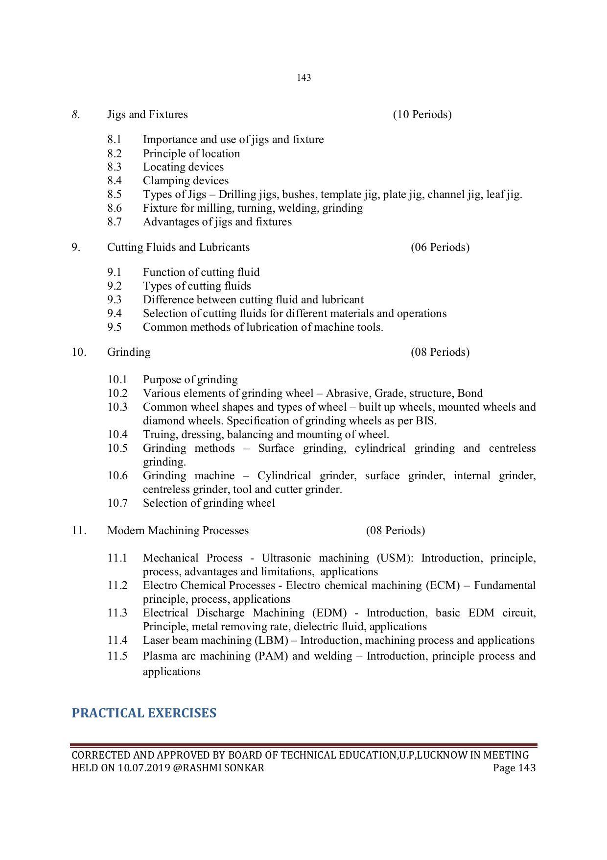 EFFECTIVE FROM JULY 2019-20 - SIX SEMESTER DIPLOMA COURSE IN MECHANICAL ENGINEERING - Page 143