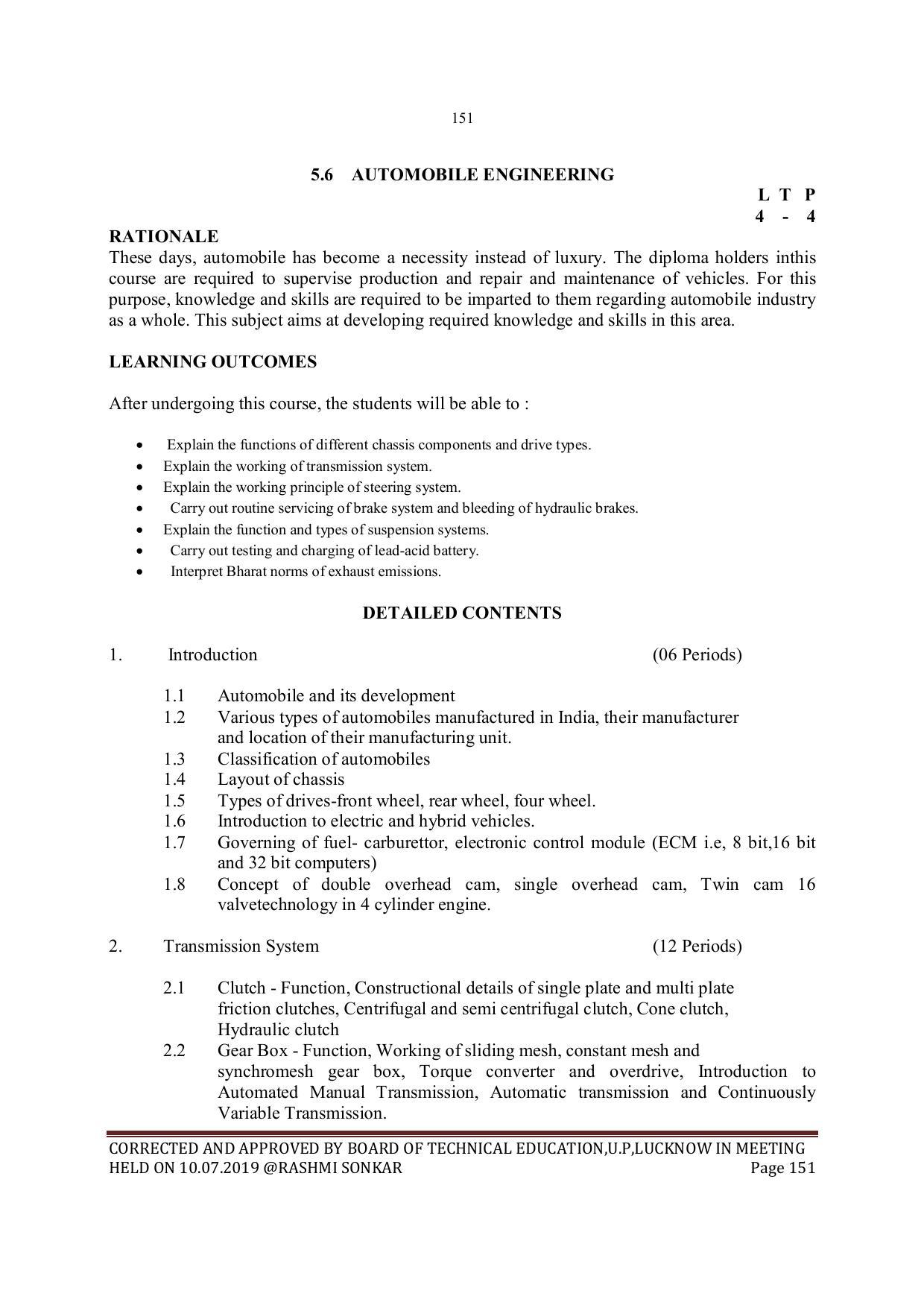 EFFECTIVE FROM JULY 2019-20 - SIX SEMESTER DIPLOMA COURSE IN MECHANICAL ENGINEERING - Page 151