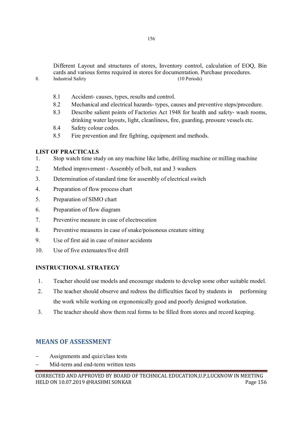 EFFECTIVE FROM JULY 2019-20 - SIX SEMESTER DIPLOMA COURSE IN MECHANICAL ENGINEERING - Page 156
