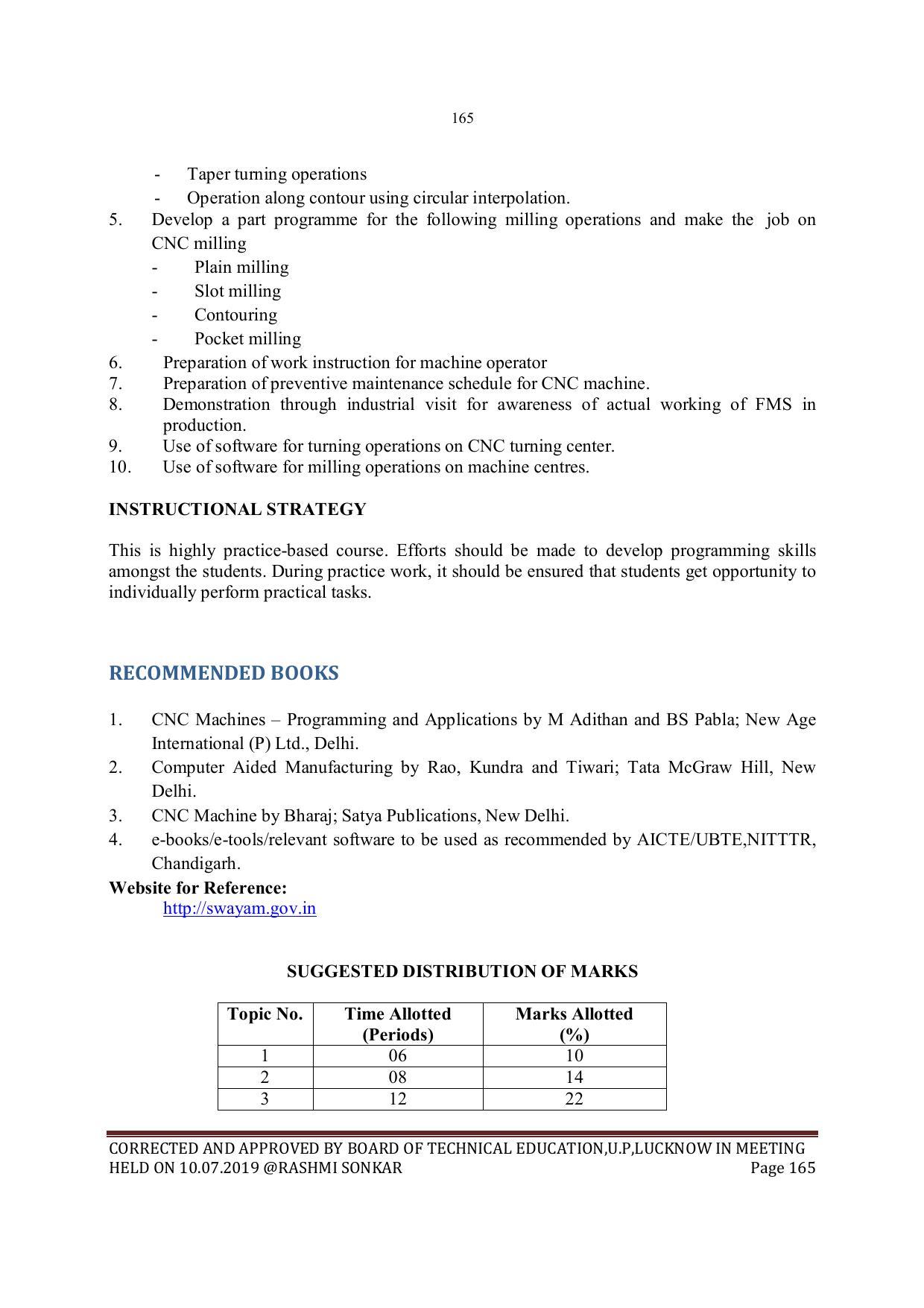 EFFECTIVE FROM JULY 2019-20 - SIX SEMESTER DIPLOMA COURSE IN MECHANICAL ENGINEERING - Page 165