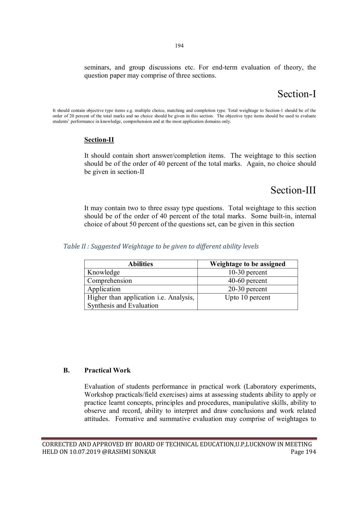 EFFECTIVE FROM JULY 2019-20 - SIX SEMESTER DIPLOMA COURSE IN MECHANICAL ENGINEERING - Page 194