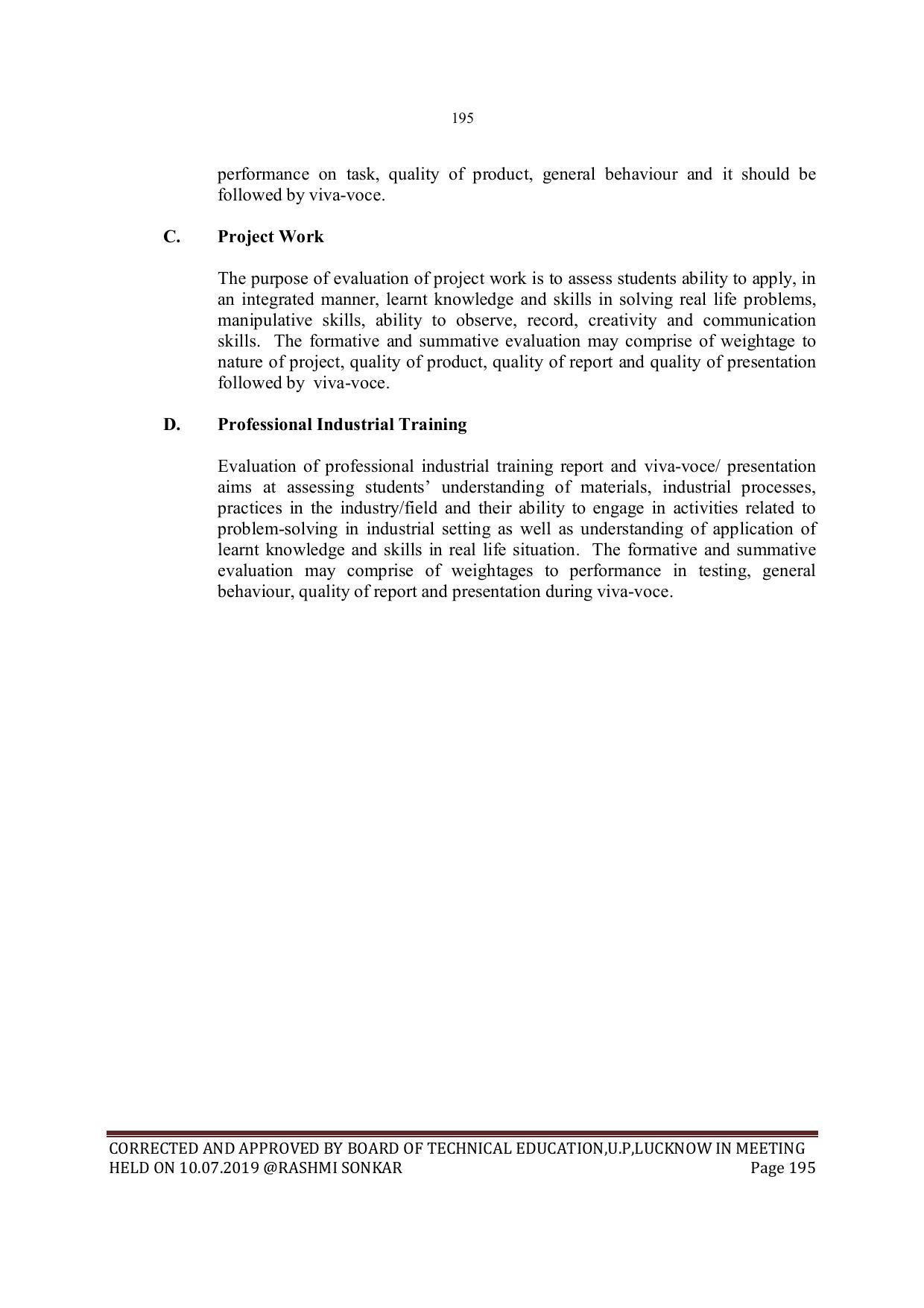 EFFECTIVE FROM JULY 2019-20 - SIX SEMESTER DIPLOMA COURSE IN MECHANICAL ENGINEERING - Page 195