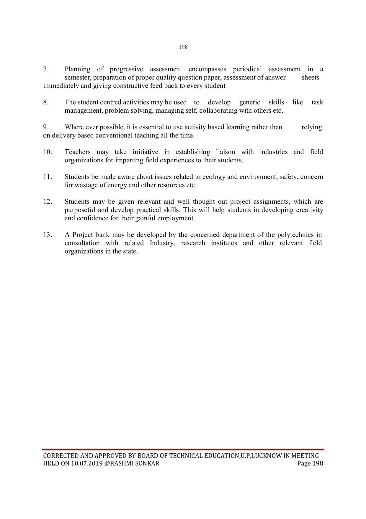 EFFECTIVE FROM JULY 2019-20 - SIX SEMESTER DIPLOMA COURSE IN MECHANICAL ENGINEERING - Page 198