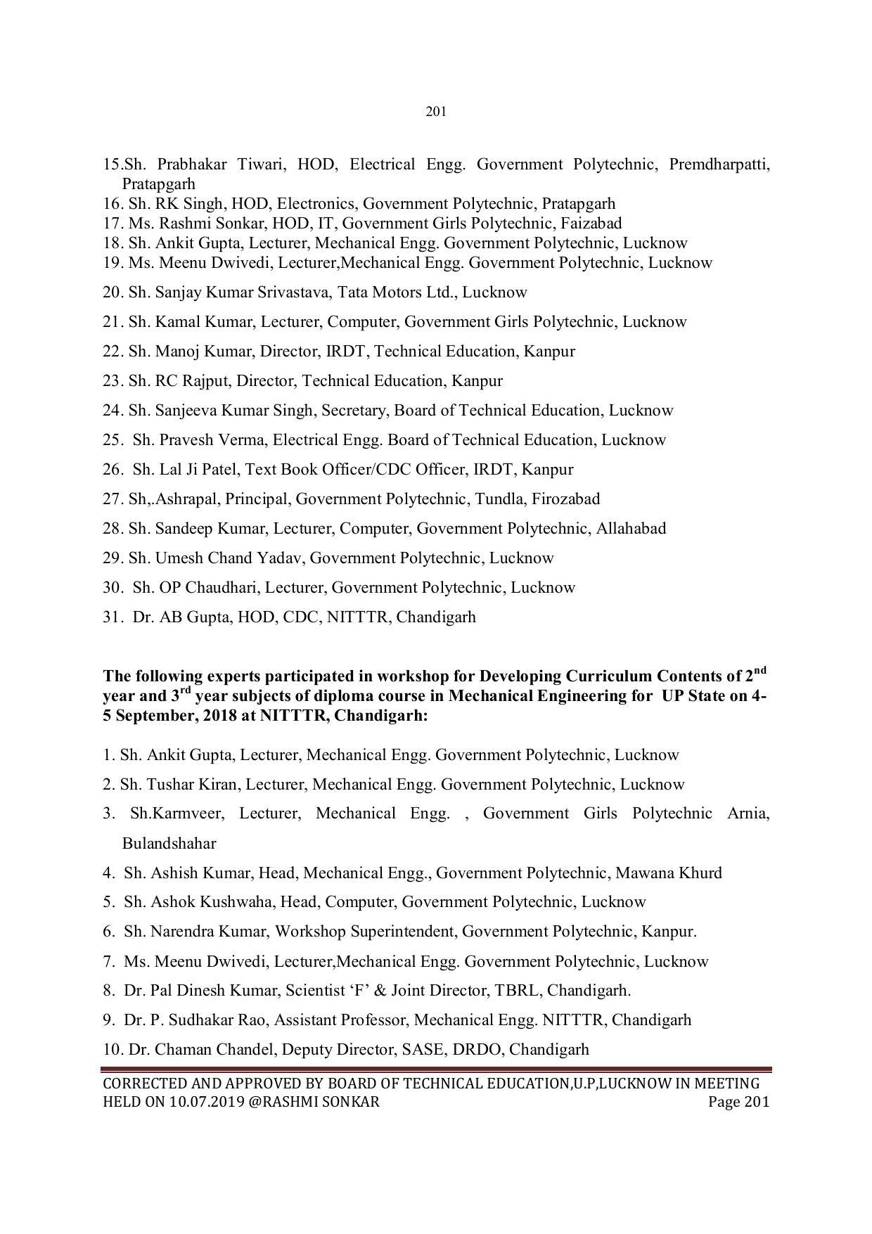 EFFECTIVE FROM JULY 2019-20 - SIX SEMESTER DIPLOMA COURSE IN MECHANICAL ENGINEERING - Page 201
