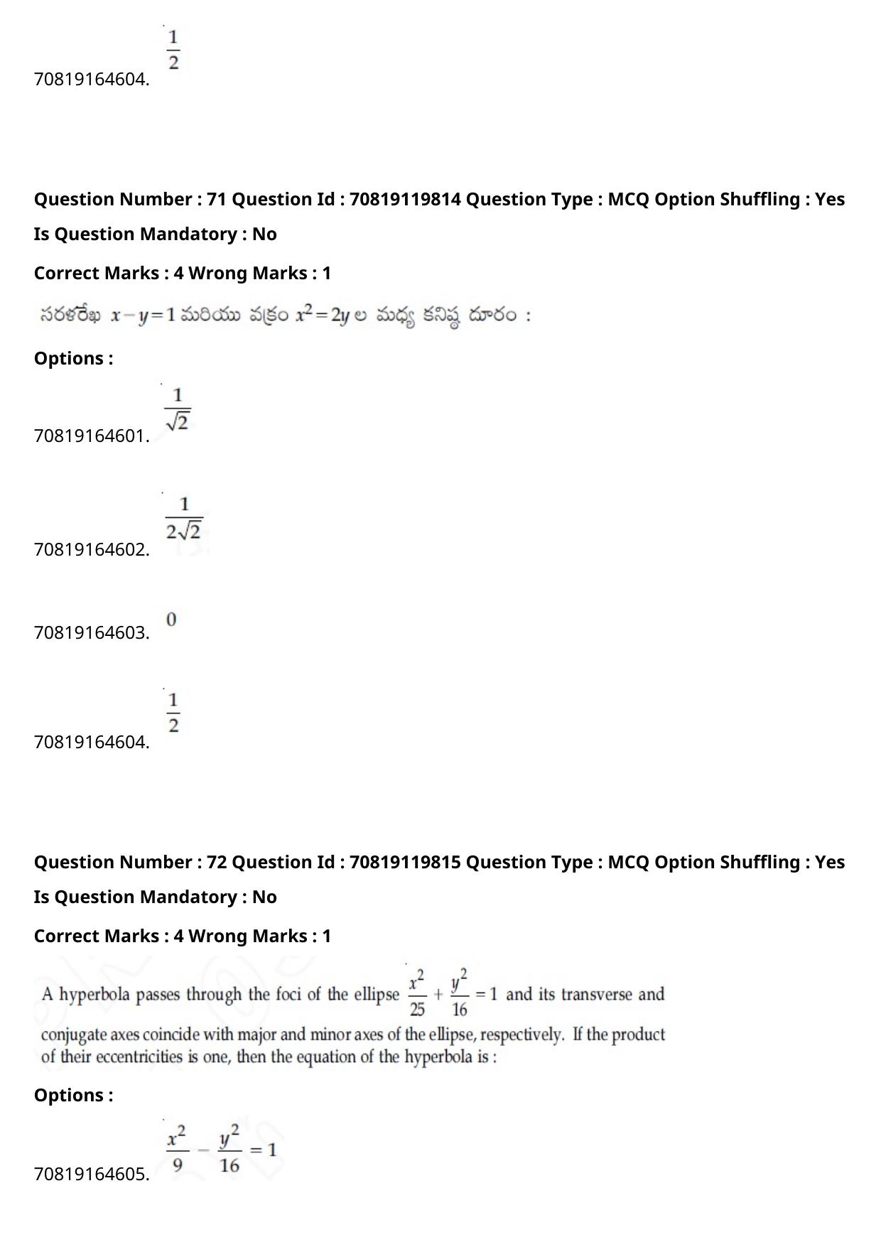 JEE Mains 2021: BTech Telugu (Shift 2) 25-02-2021 Question Paper - Page 82