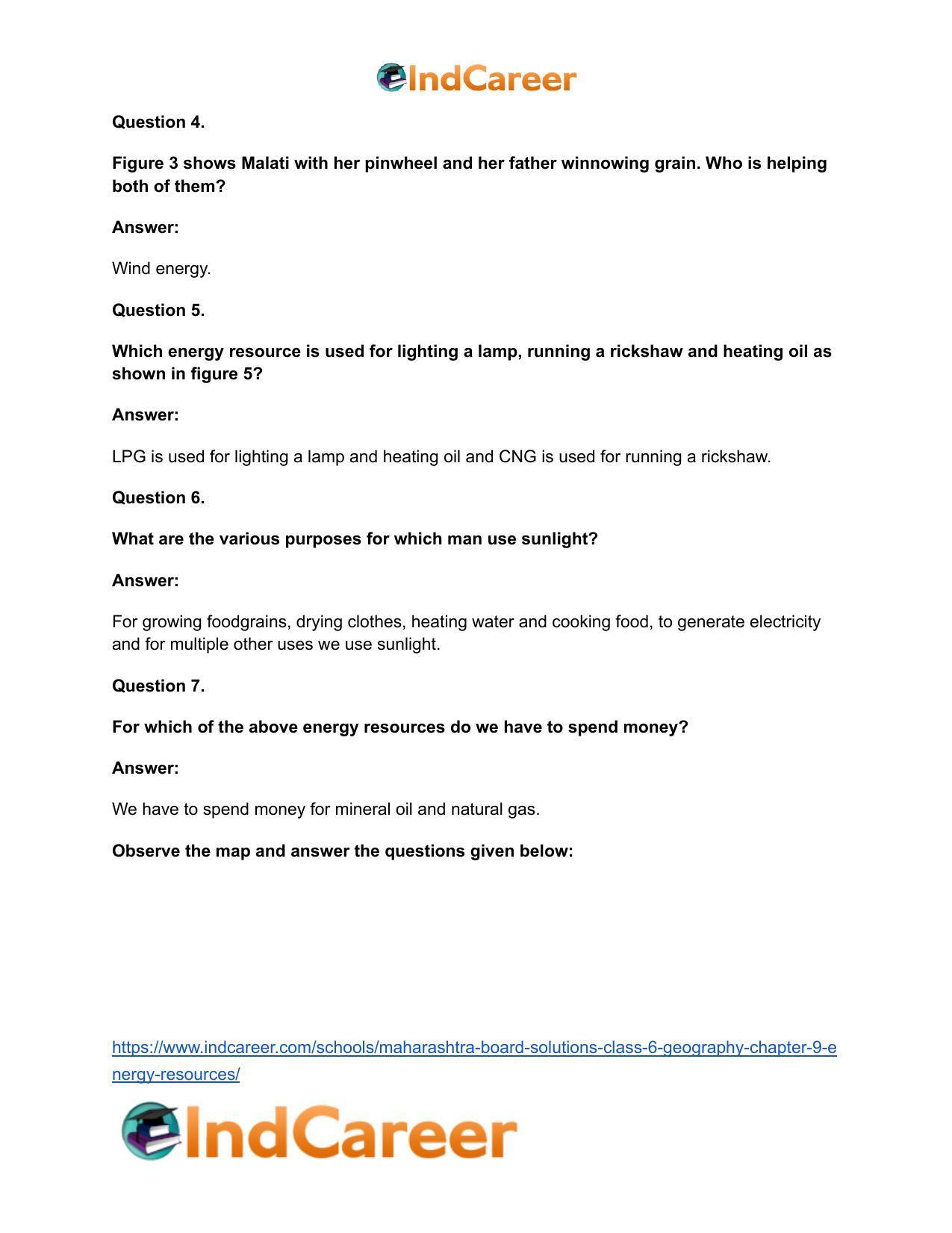 Maharashtra Board Solutions Class 6-Geography: Chapter 9- Energy Resources - Page 9