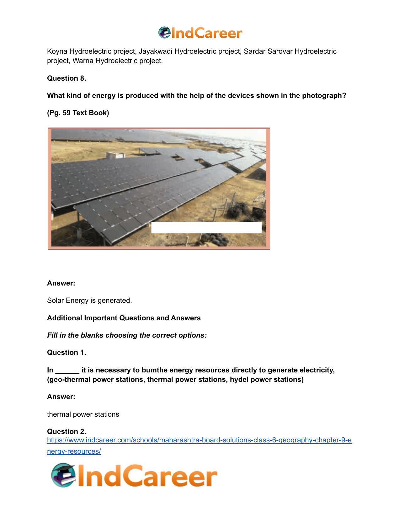Maharashtra Board Solutions Class 6-Geography: Chapter 9- Energy Resources - Page 12