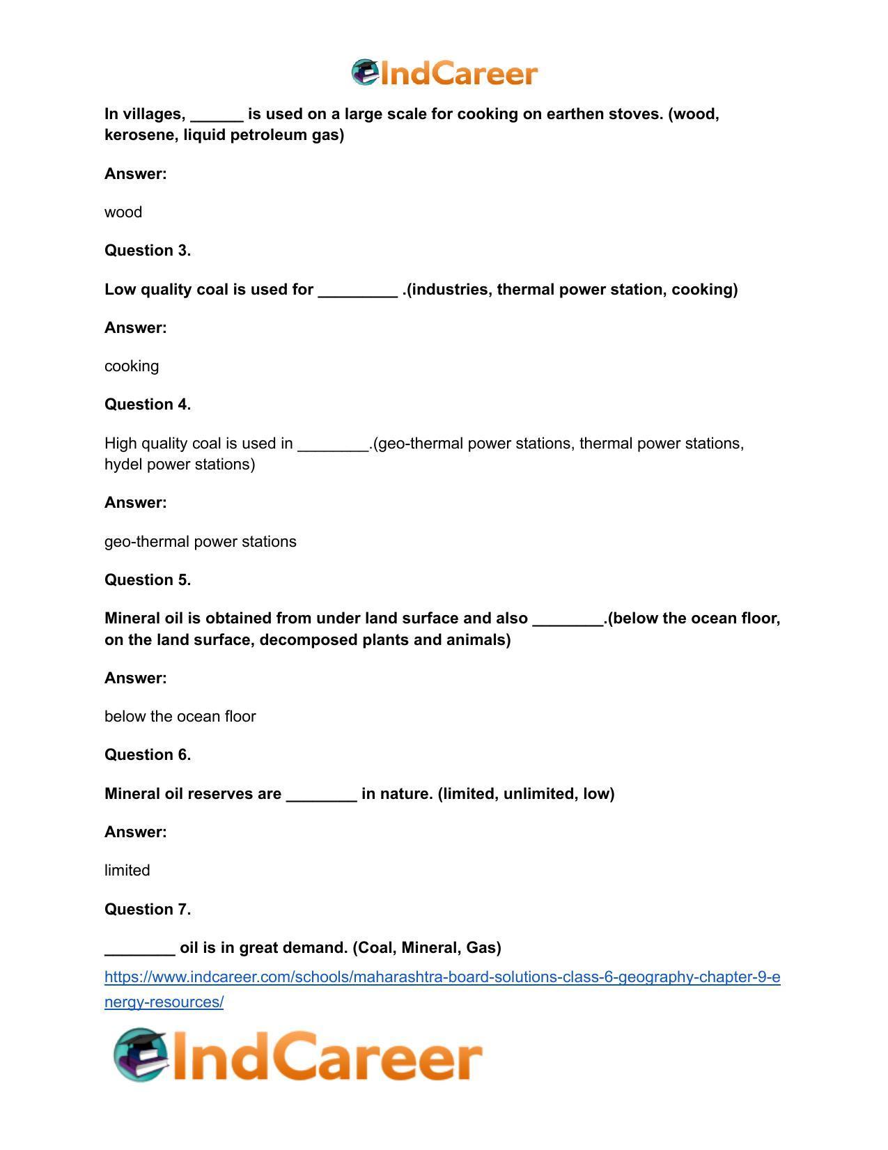 Maharashtra Board Solutions Class 6-Geography: Chapter 9- Energy Resources - Page 13