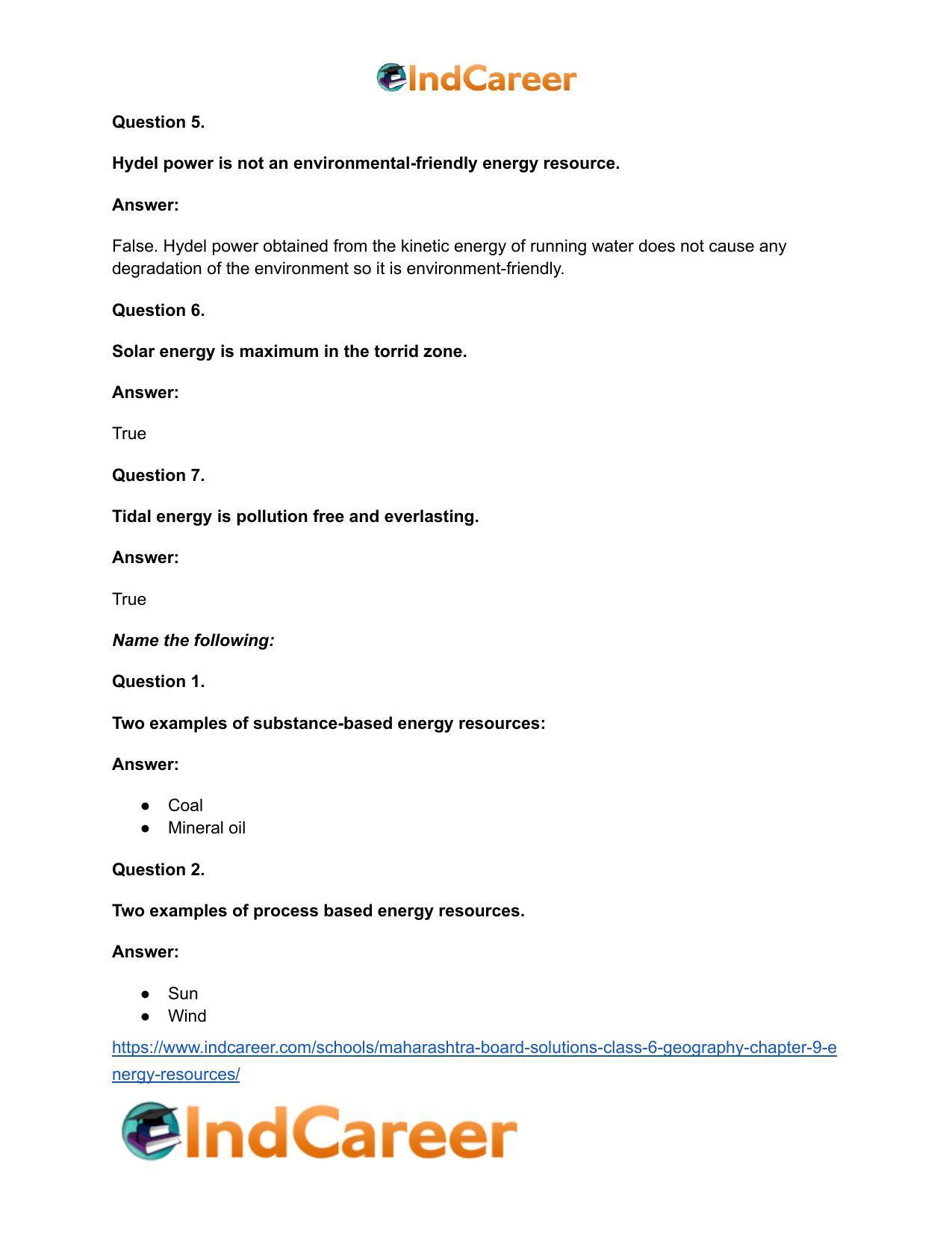 Maharashtra Board Solutions Class 6-Geography: Chapter 9- Energy Resources - Page 17