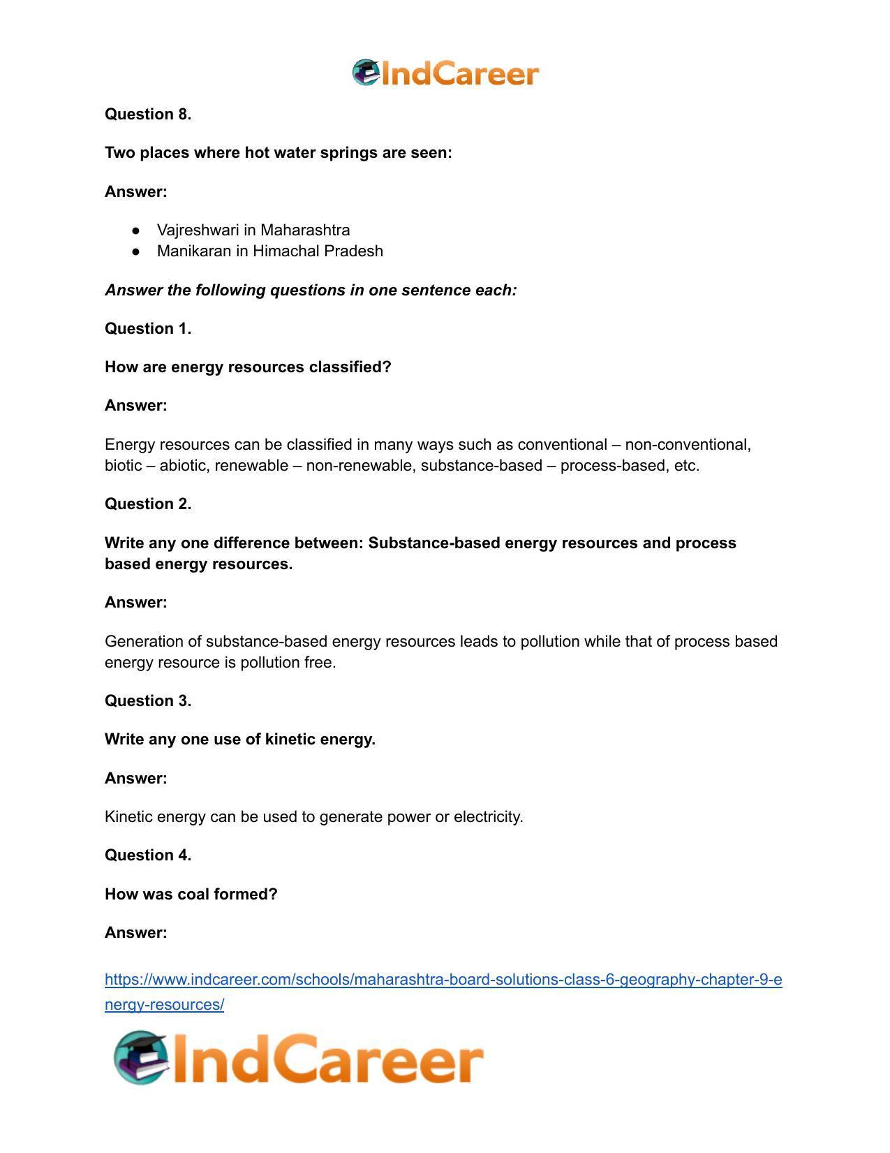Maharashtra Board Solutions Class 6-Geography: Chapter 9- Energy Resources - Page 19