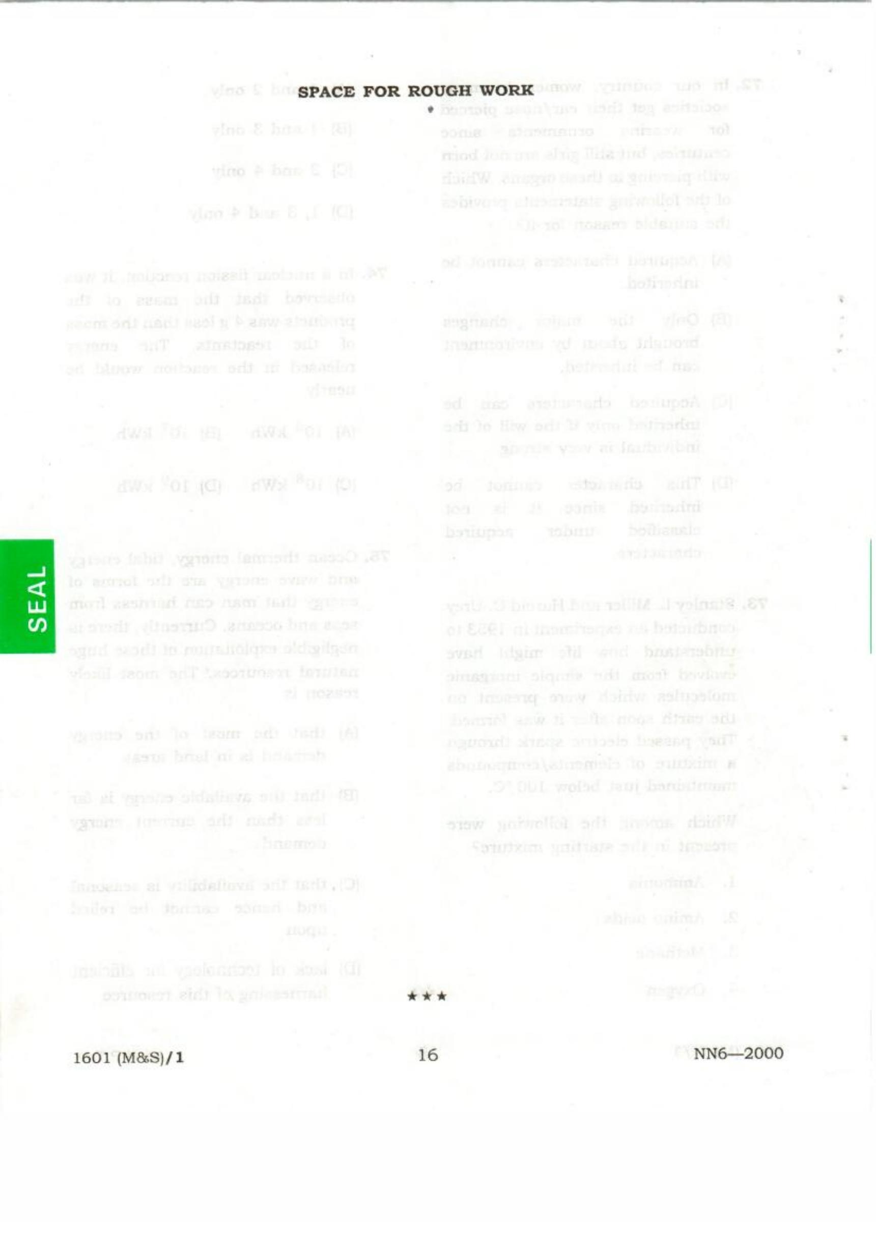 APJEE Mathematics & Science 2016 Question Paper - Page 16