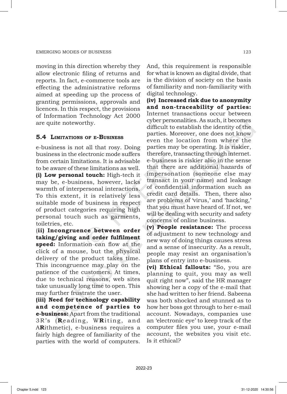 NCERT Book for Class 11 Business Studies Chapter 5 Emerging Modes of Business - Page 11