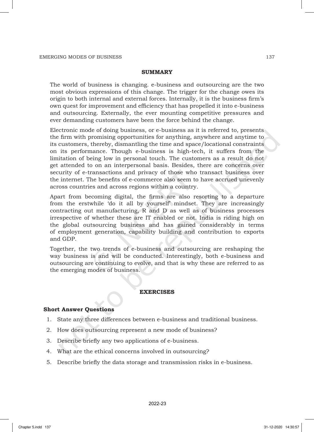 NCERT Book for Class 11 Business Studies Chapter 5 Emerging Modes of Business - Page 25