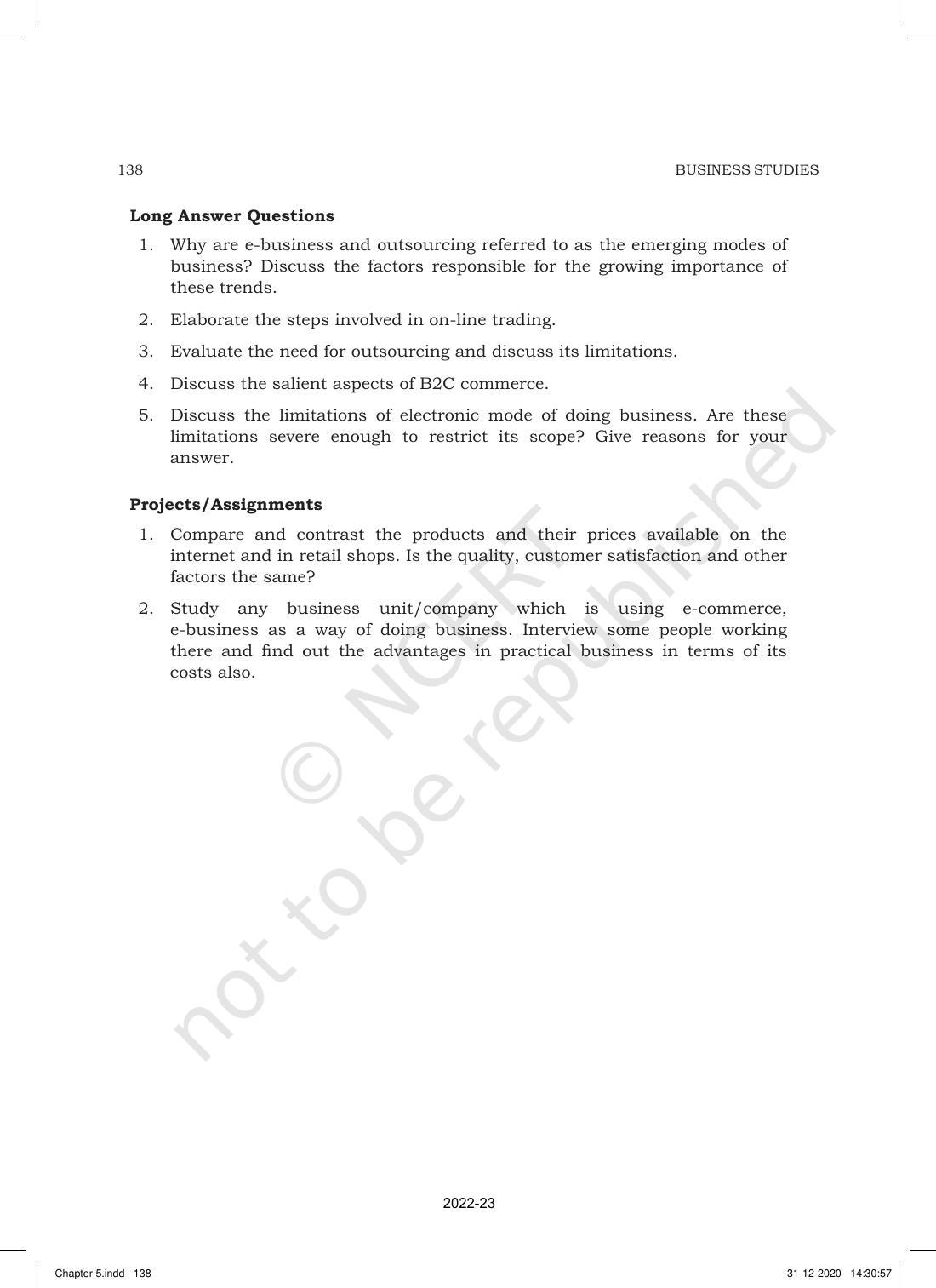 NCERT Book for Class 11 Business Studies Chapter 5 Emerging Modes of Business - Page 26