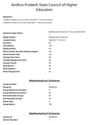 APPGCET 2024 Mathematical Sciences Paper with Answer Key