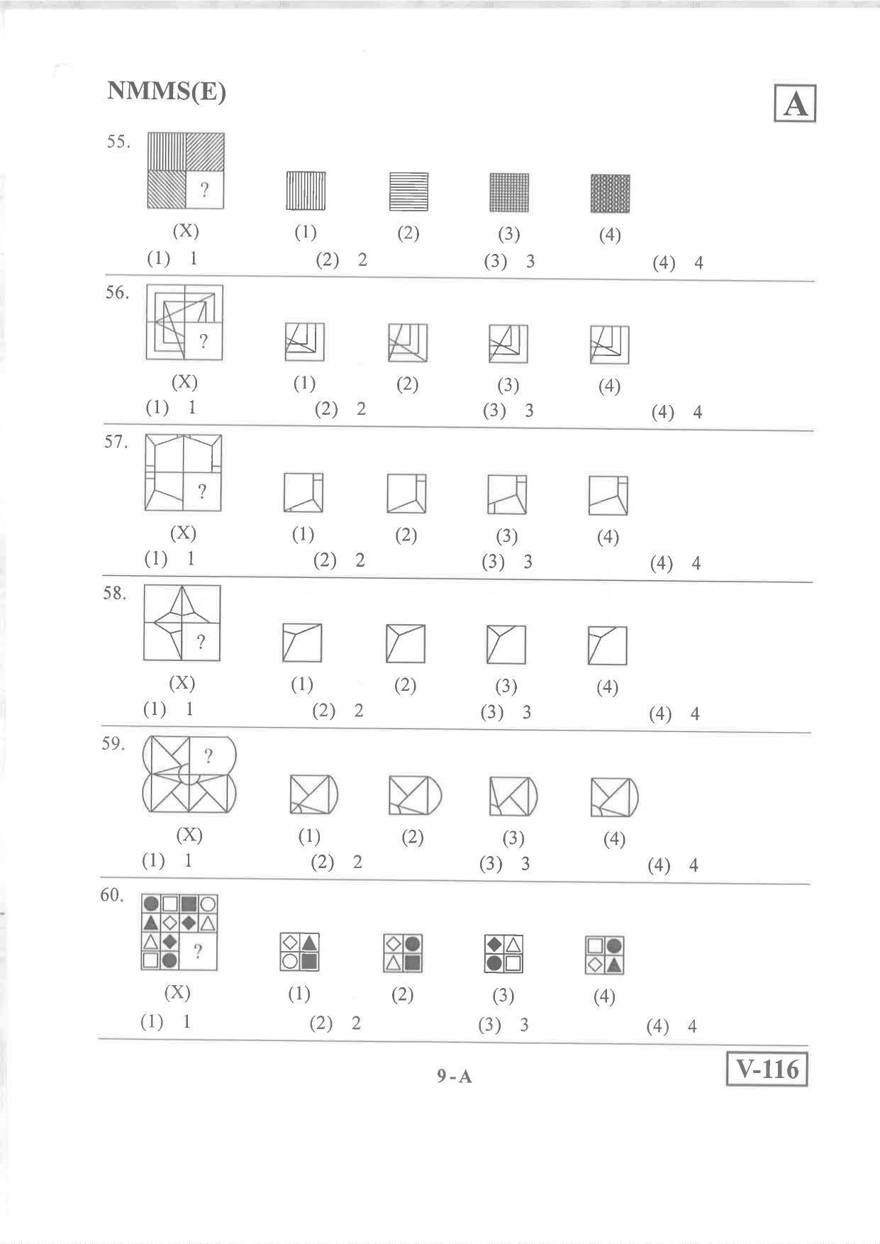 English Medium Nov 2019 (Set A) Class 8 Andhra Pradesh NMMS Question Papers - Page 9