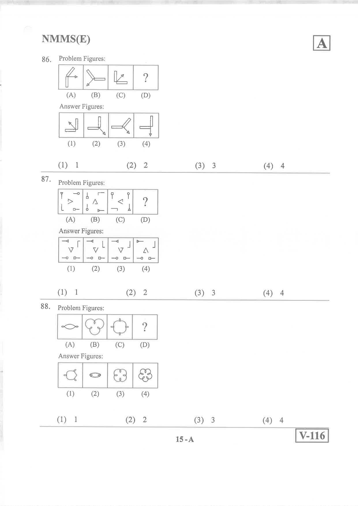 English Medium Nov 2019 (Set A) Class 8 Andhra Pradesh NMMS Question Papers - Page 15