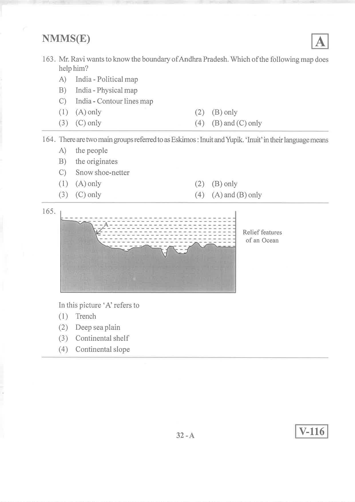 English Medium Nov 2019 (Set A) Class 8 Andhra Pradesh NMMS Question Papers - Page 32