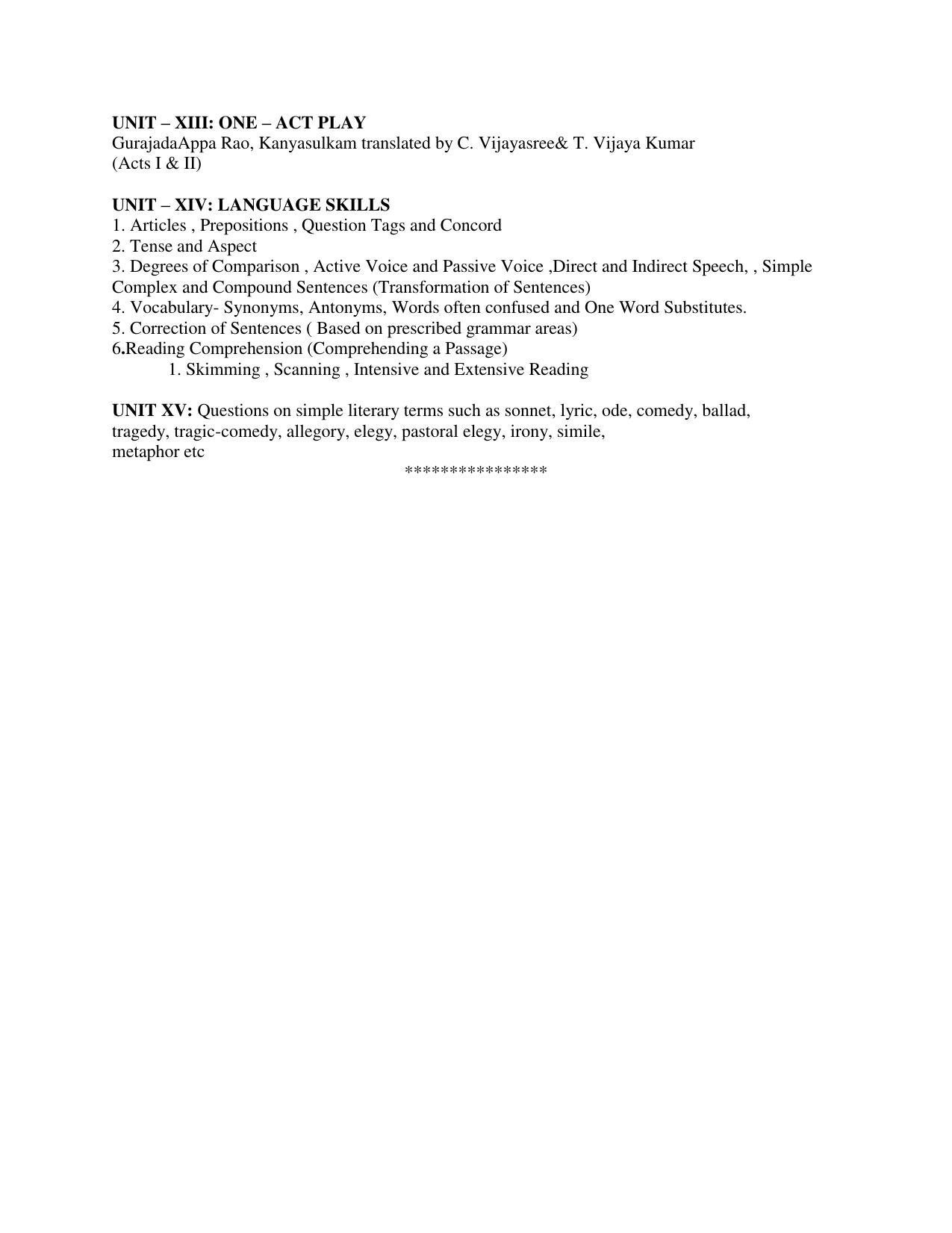 AP PGCET ENGLISH Syllabus - Page 2