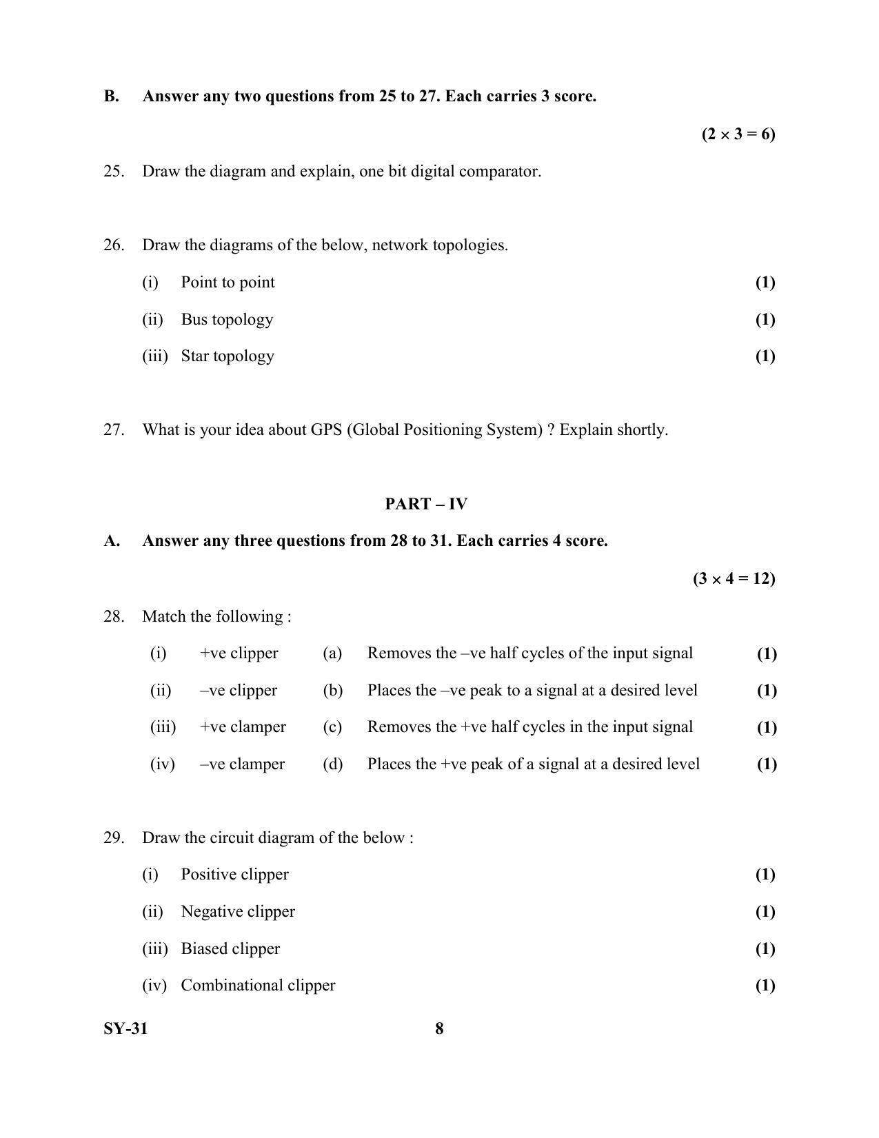 Kerala Plus Two Question Paper 2022 - Electronics - Page 8