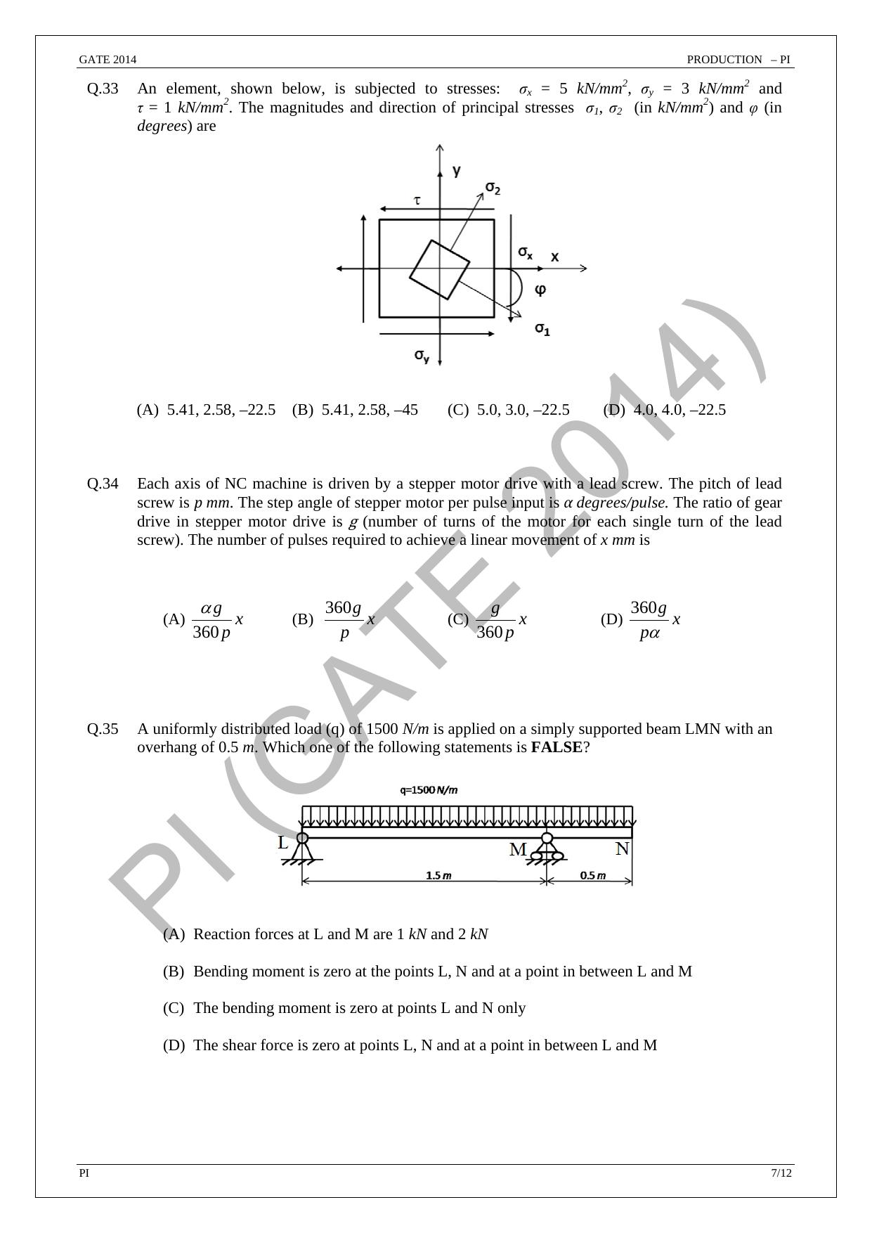 GATE 2014 Production and Industrial Engineering (PI) Question Paper with Answer Key - Page 13